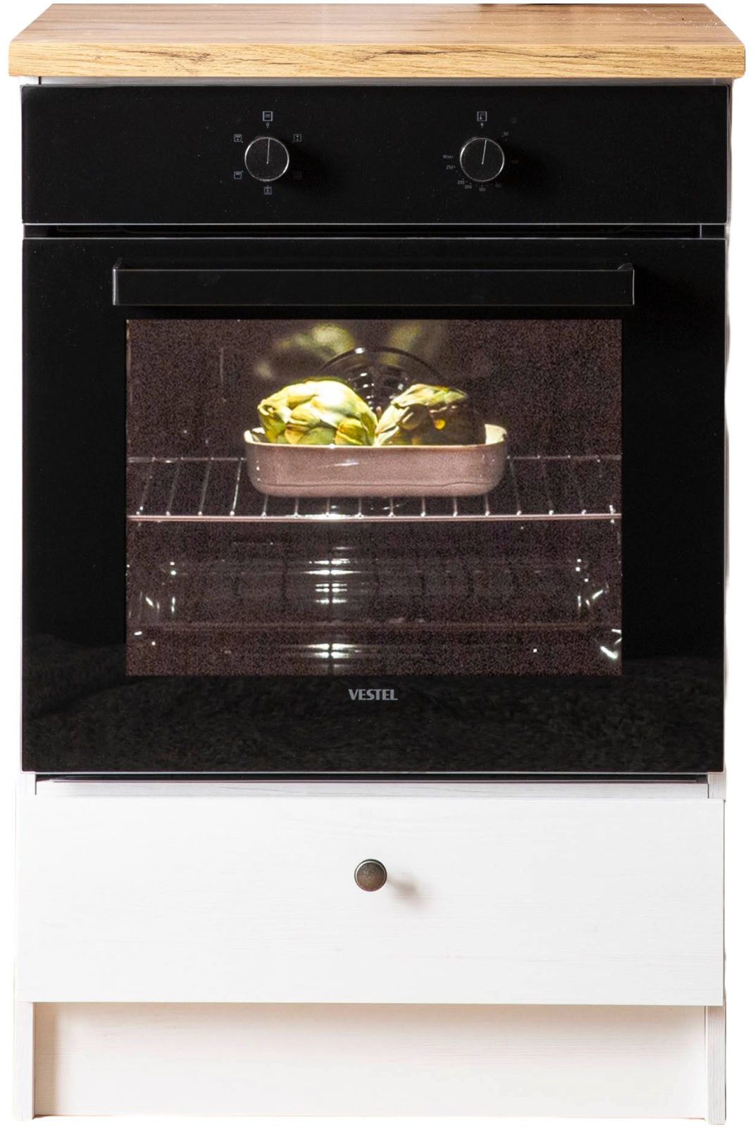 OTTO home Herdumbauschrank KS-Westminster, Herdumbau, Unterschrank, Ofenschrank, Küchenschrank Breite 63 cm, Nischenmaß B/T/H 56,8/62,5/58,8 cm, mit 1 Schubkasten