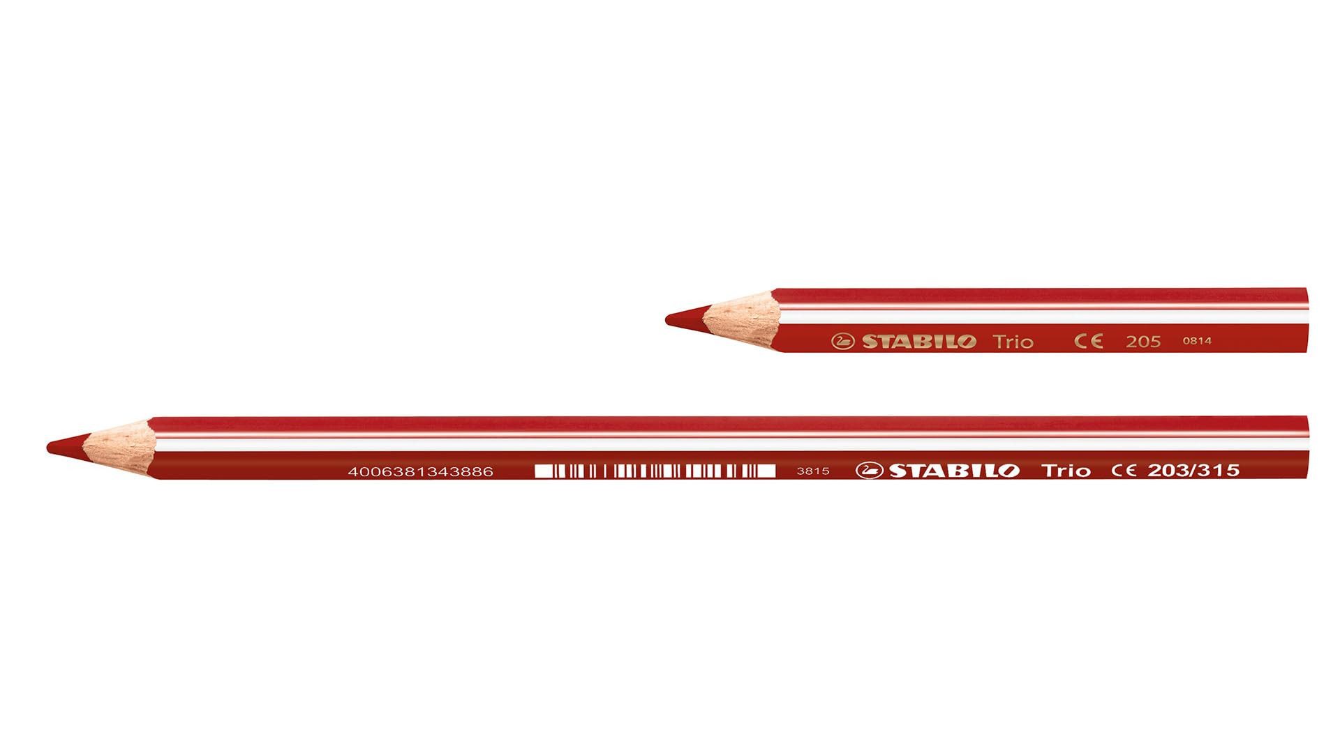 STABILO Buntstift Dreikant-Buntstift Trio dick kurz 12er Pack mit 12 Farben, Ergonomische Form für Kinderhände – Bild 2 von 3