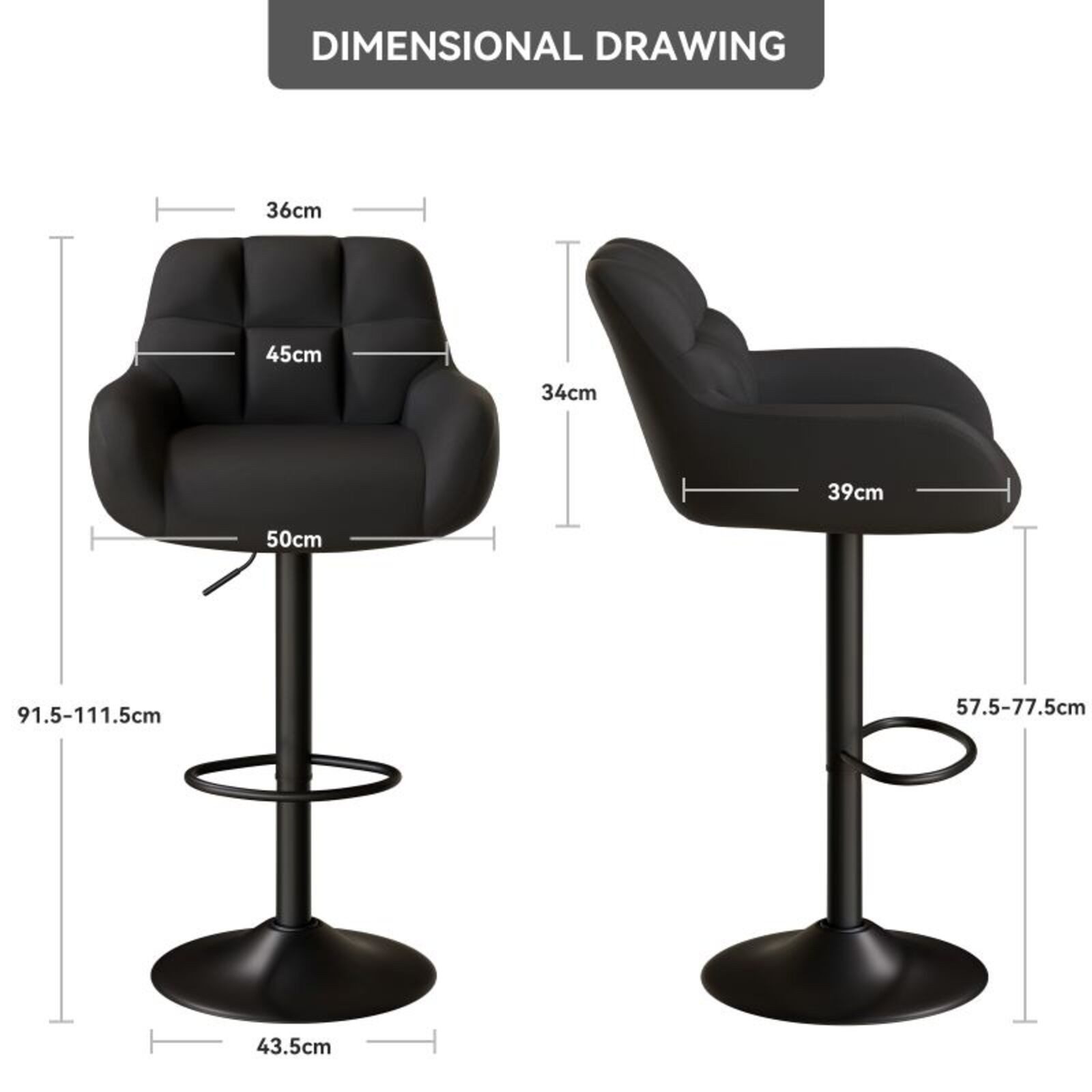 HawthyHome Barhocker 2er Set, Höhenverstellbare Tresenhocker günstig online kaufen