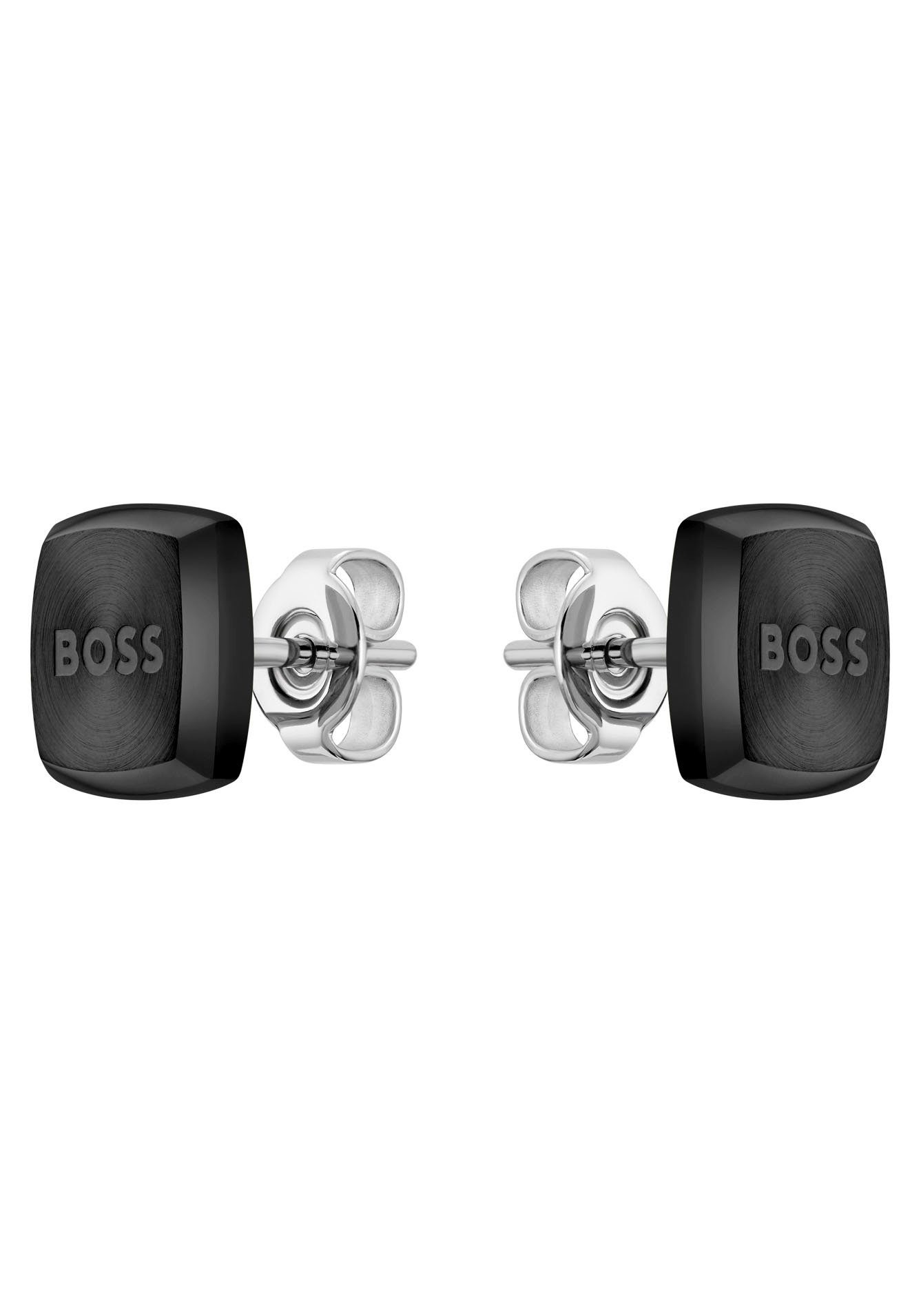 BOSS Paar Ohrstecker Schmuck Edelstahl Ohrschmuck Ohrringe YANN, zu Hoodie, Shirt, Jeans, Sneaker, Underwear, HUGO, BOSS ORANGE! schwarz | Ohrstecker