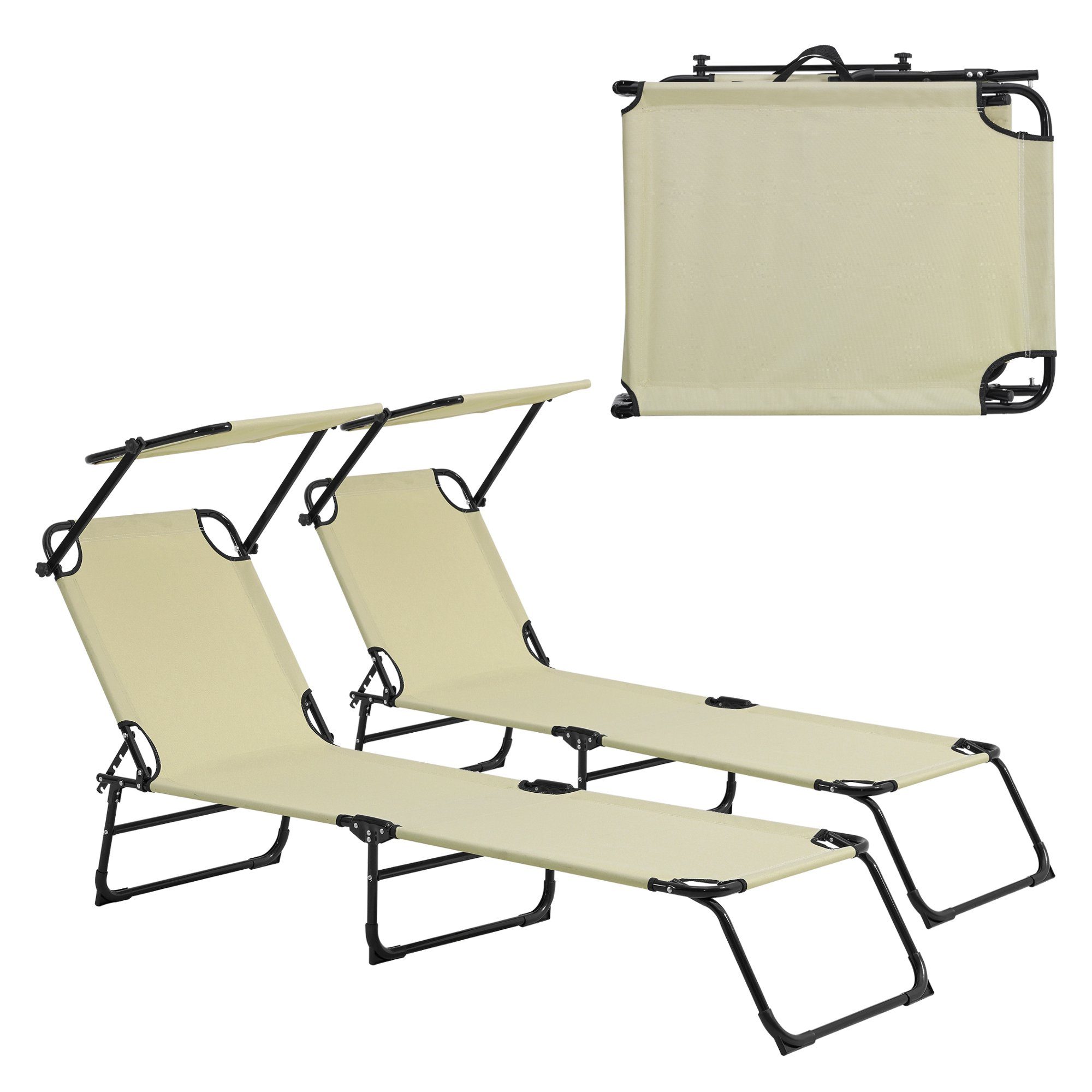 casa.pro Gartenliege, Set, 2er, »Lomeda« Strandliege günstig online kaufen