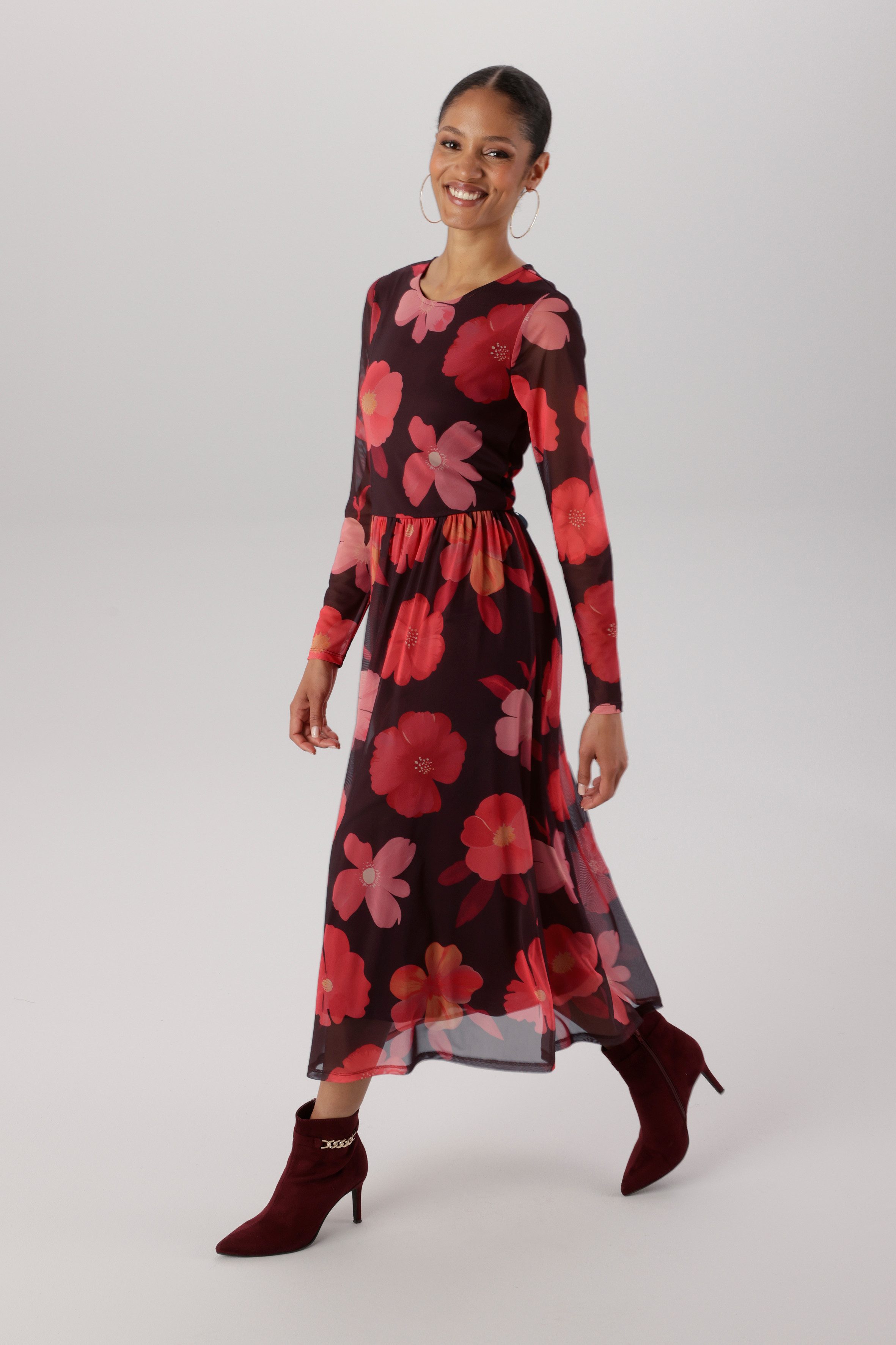 Aniston SELECTED Midikleid in Mesh-Qualität und Gummizug in der Taille - NEUE KOLLEKTION