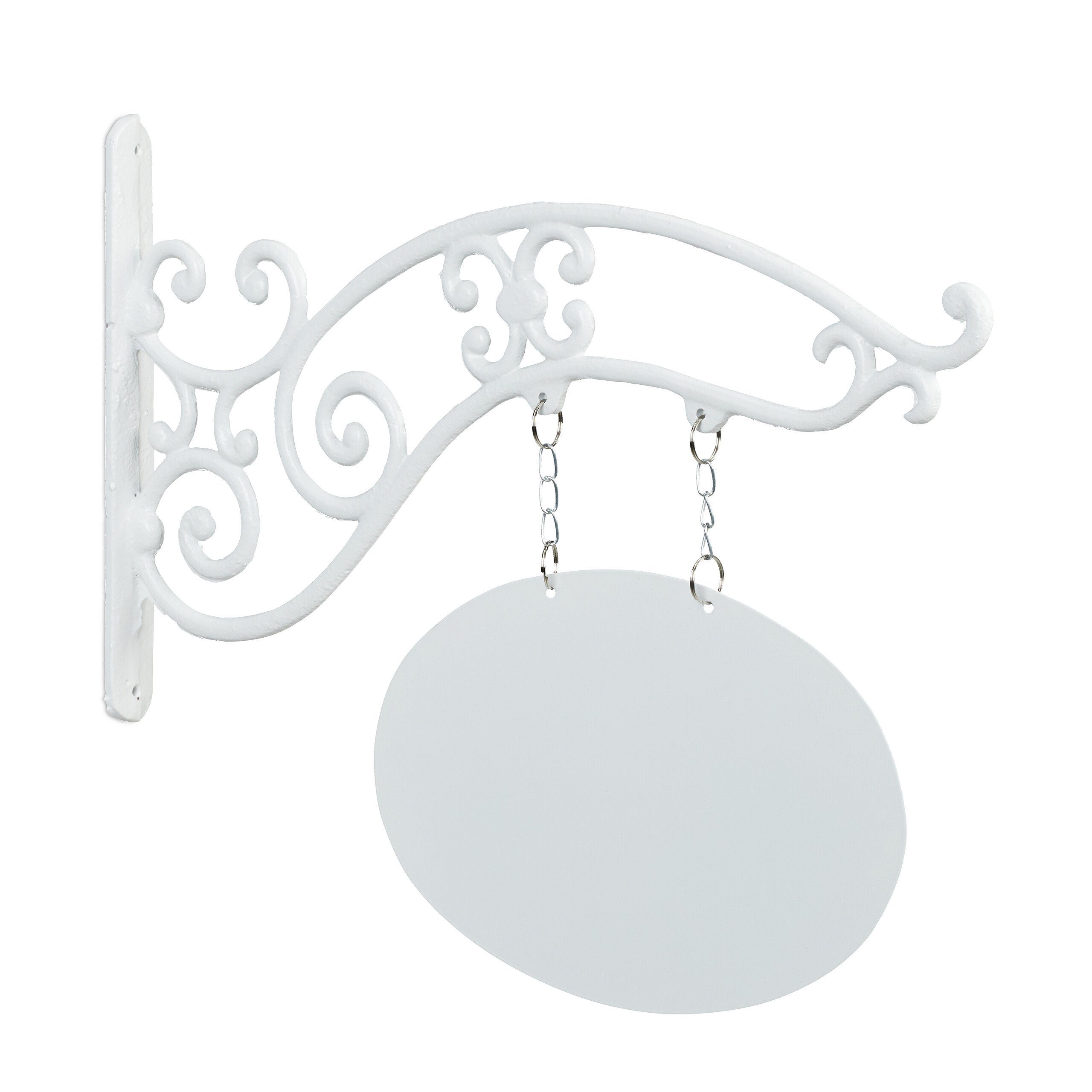 relaxdays Metallschild Gusseisen Wandschild zum Beschriften