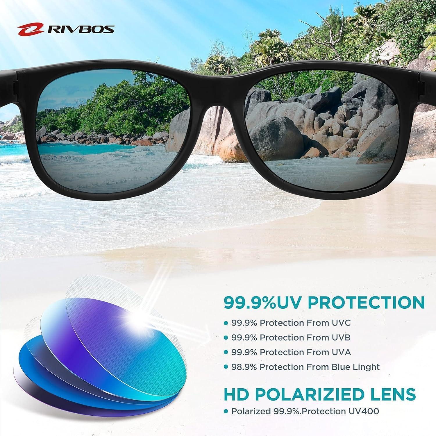 LuxusKollektion Sonnenbrille Sonnenbrille Kinder polarisiert Riemen 004-2 Schwarz Eis Grün Linse