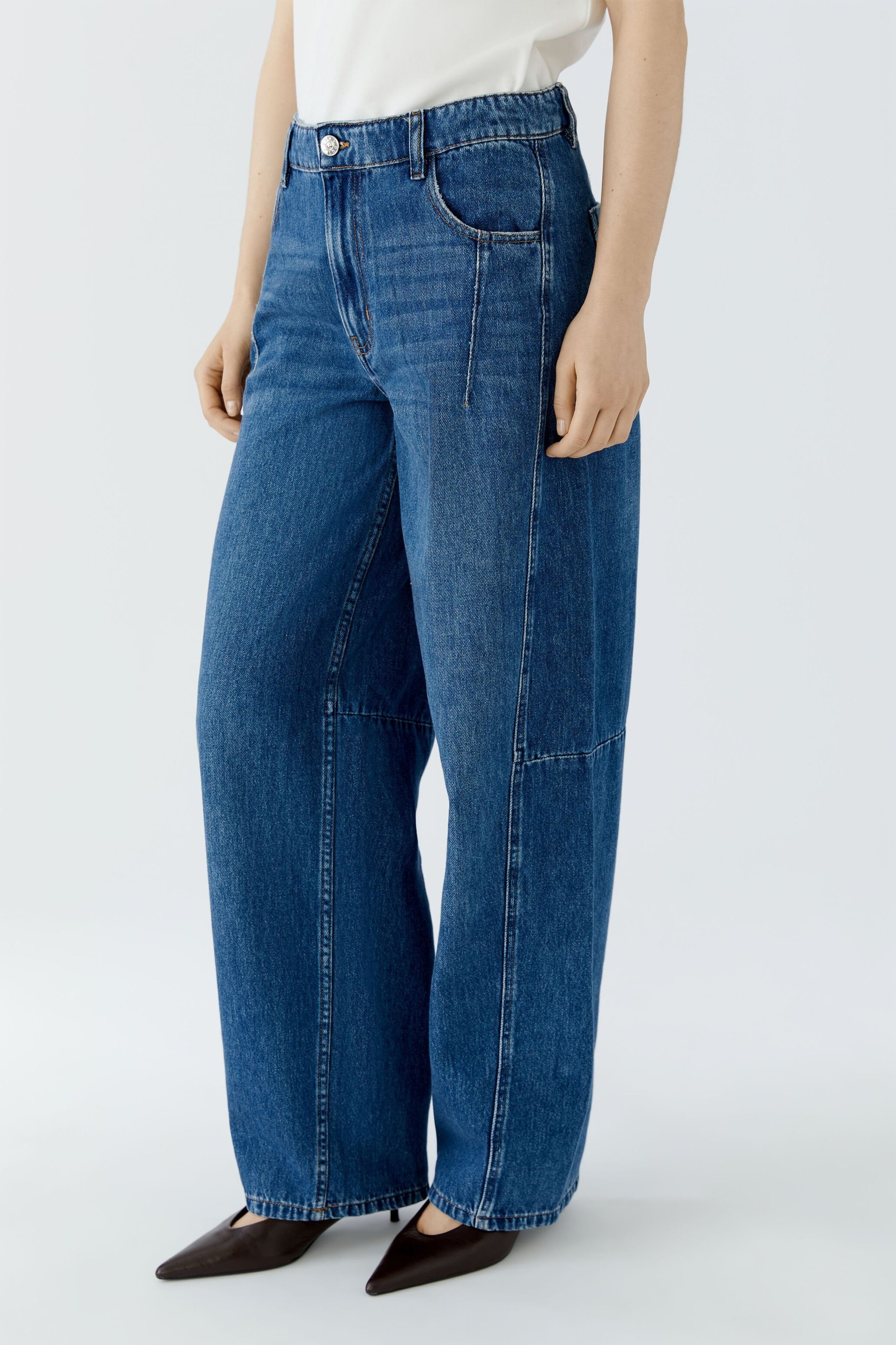 Oui Relax-fit-Jeans Loose / Comfort Fit Kontraststitching