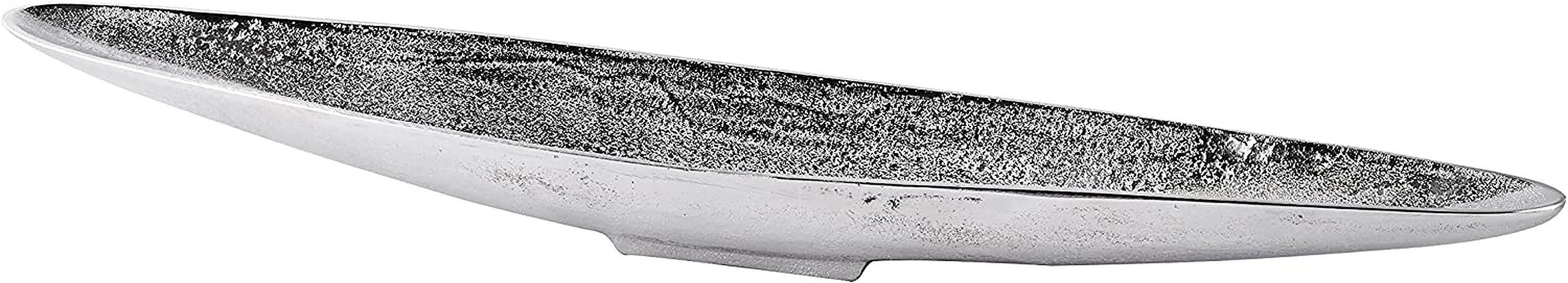 MichaelNoll Dekoschale Dekoteller Schiffchen Aluminium Silber - Dekoschale länglich - 80 cm