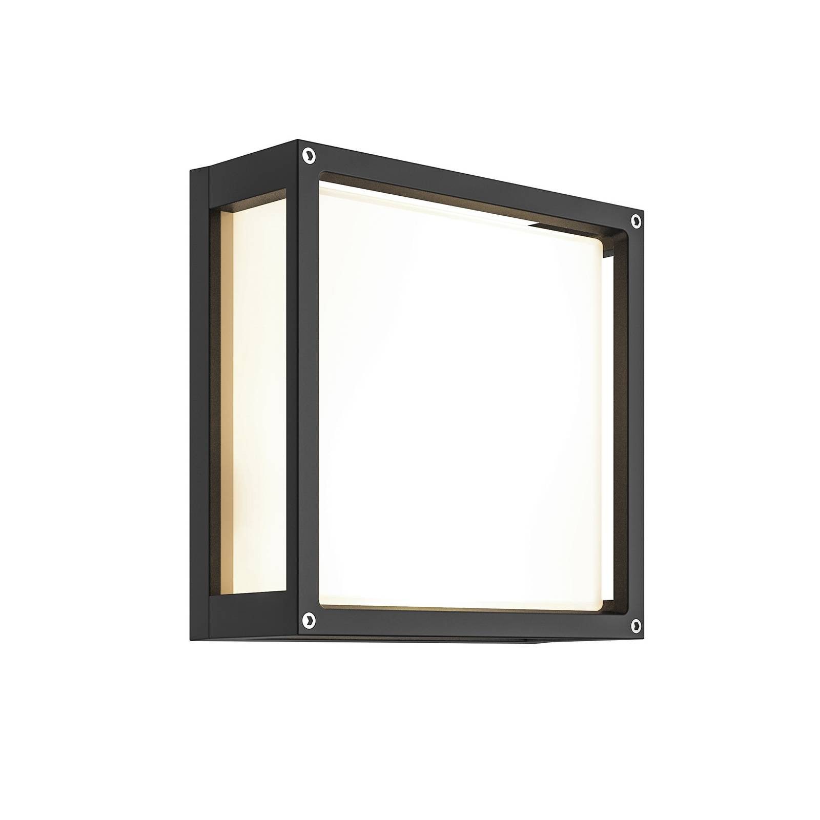 Lucande Außen-Wandleuchte Aurelien, Metall, Schwarz IP54, 2 x 15 W LED