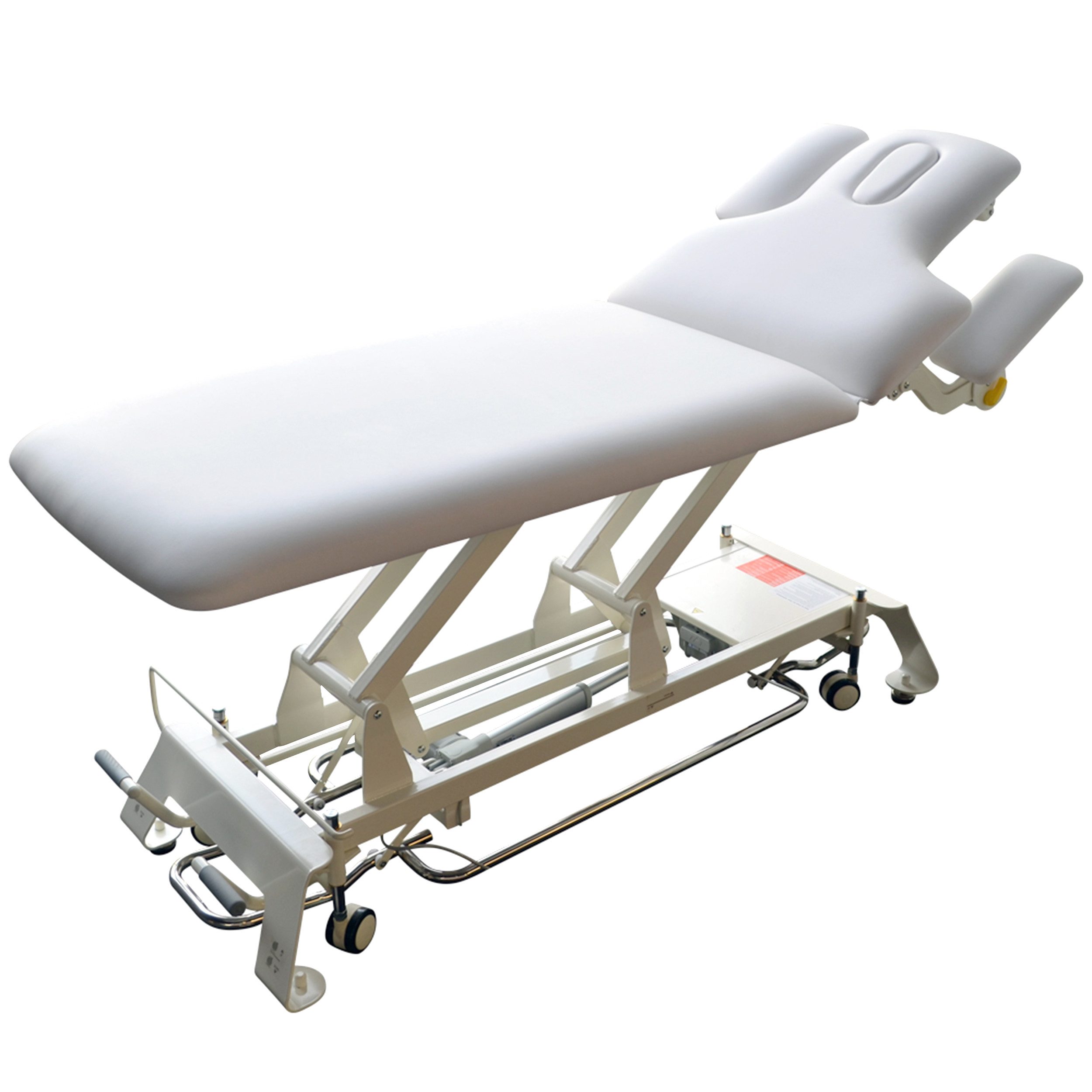PROMAFIT Massageliege Therapieliege Elektrisch Höhenverstellbar "Houston" (Zubehör, 1-St., Rundumschaltung Armablagen Papierrollenhalter verstellbar Kopfpolster), 2 Zonen Behandlungsliege / Höhenverstellung von ca. 50 cm bis 95,5 cm
