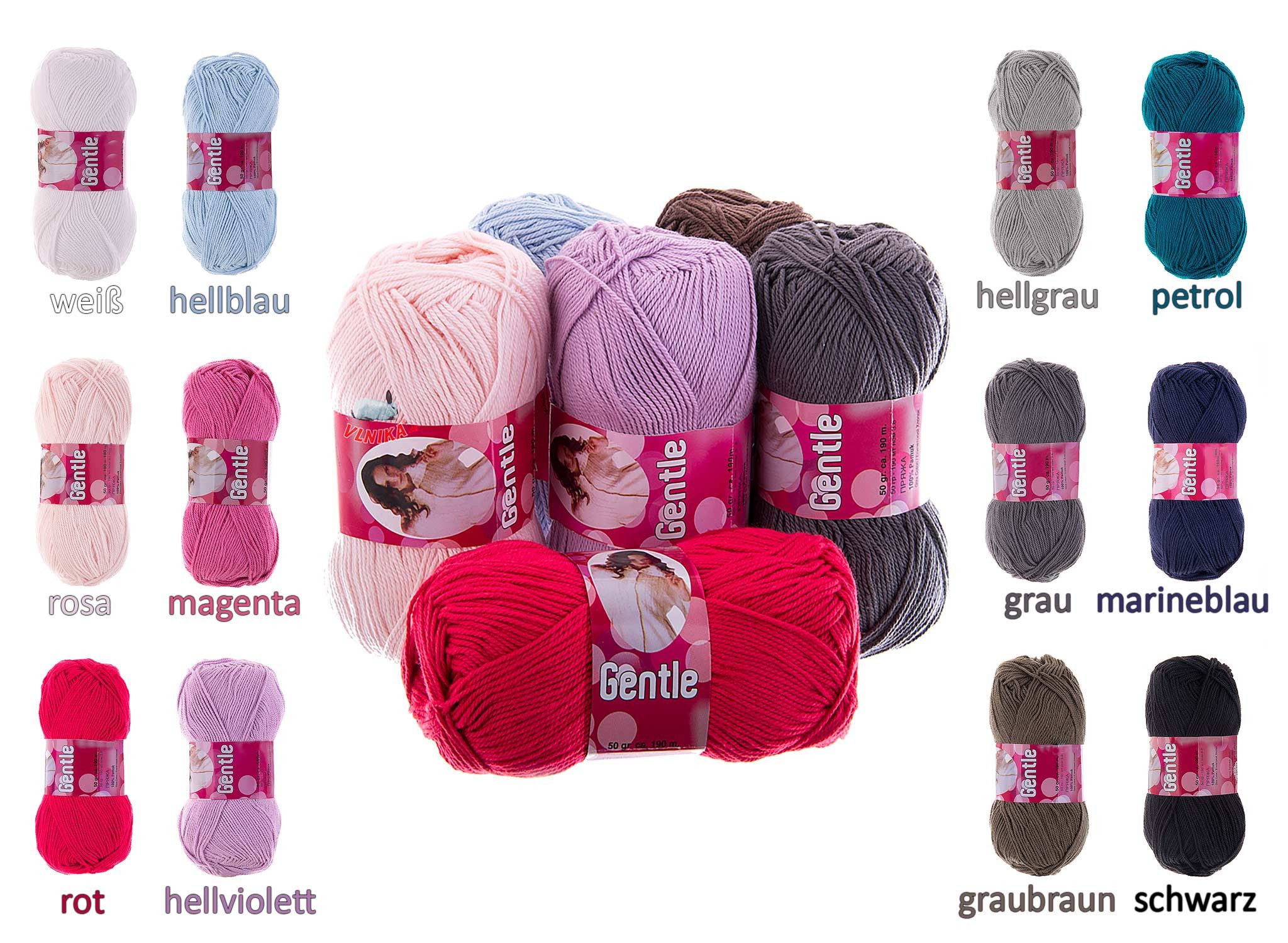 Kartopu 10 x 50g Lanoso Gentle Sommergarn Stricken Häkeln 100% Baumwolle Häkelwolle, 190 m, 963 grau