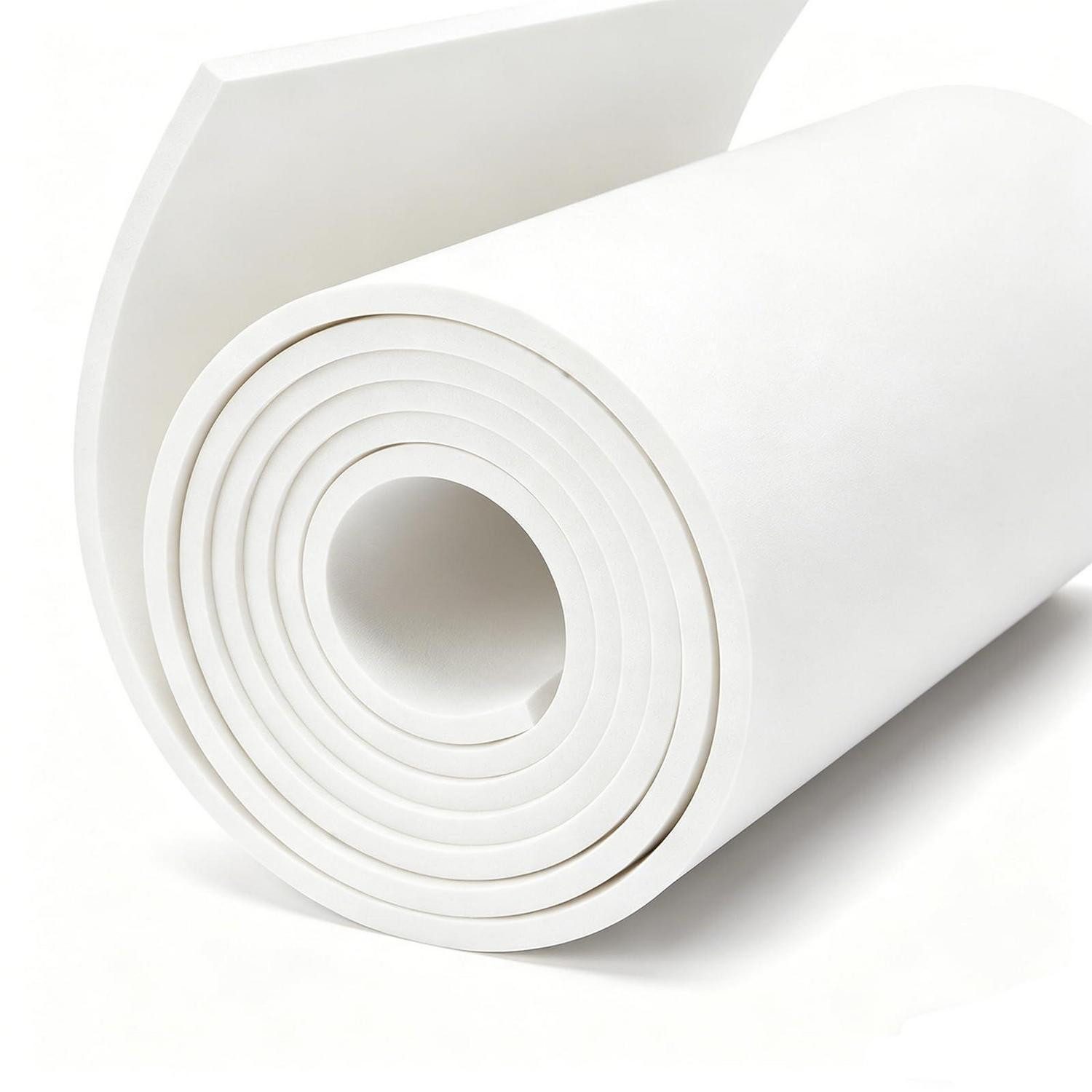 LuxusKollektion Moosgummi Schaumstoff Moosgummi Platte Weiß 3mm 35x200cm