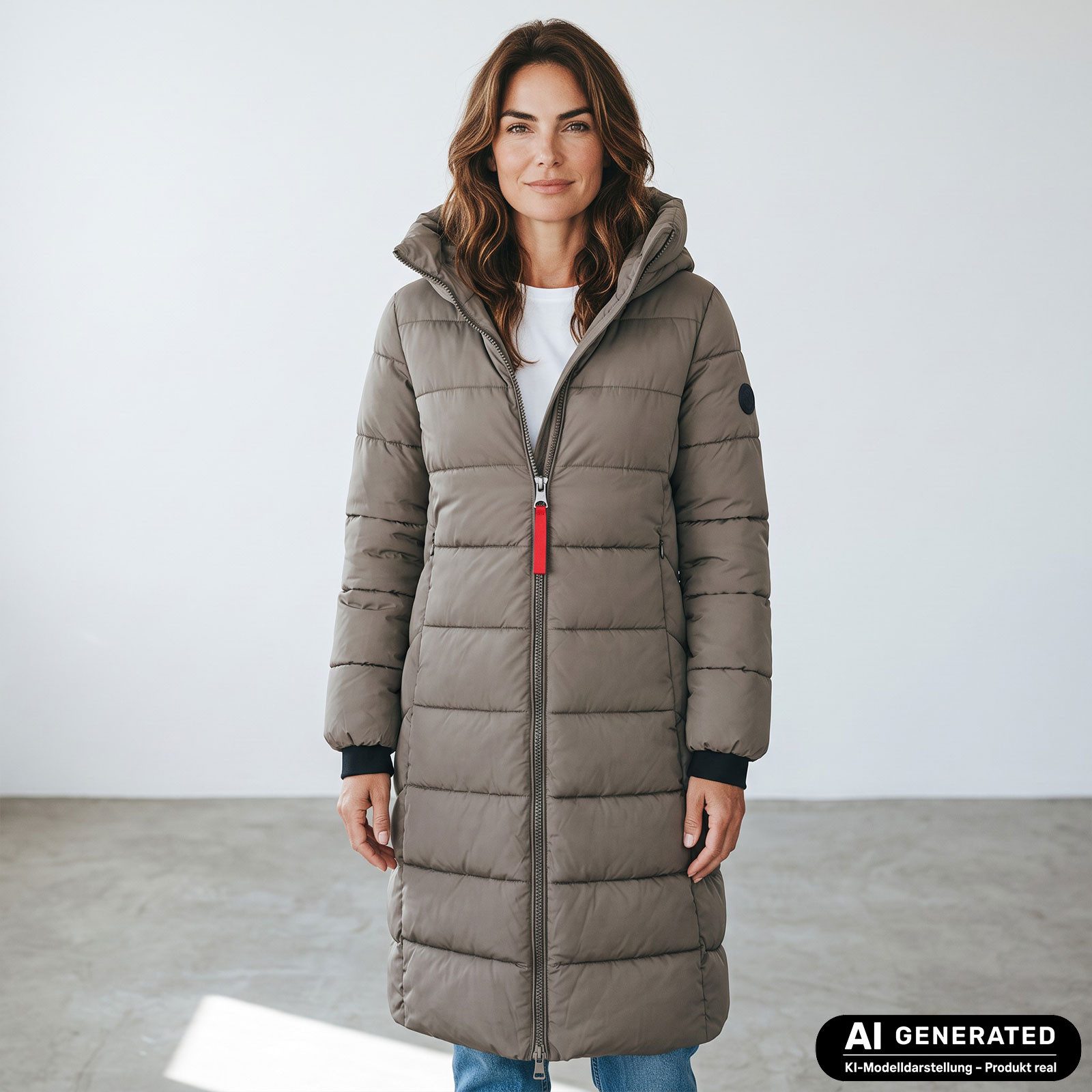 Blue Wave Steppmantel Damen Mantel Oktavia Gesteppt Wattiert - Outdoor-Mantel Wintermantel Große Kapuze, 2-Wege-Frontreißverschluss, Reißverschlusstaschen – Bild 3 von 5
