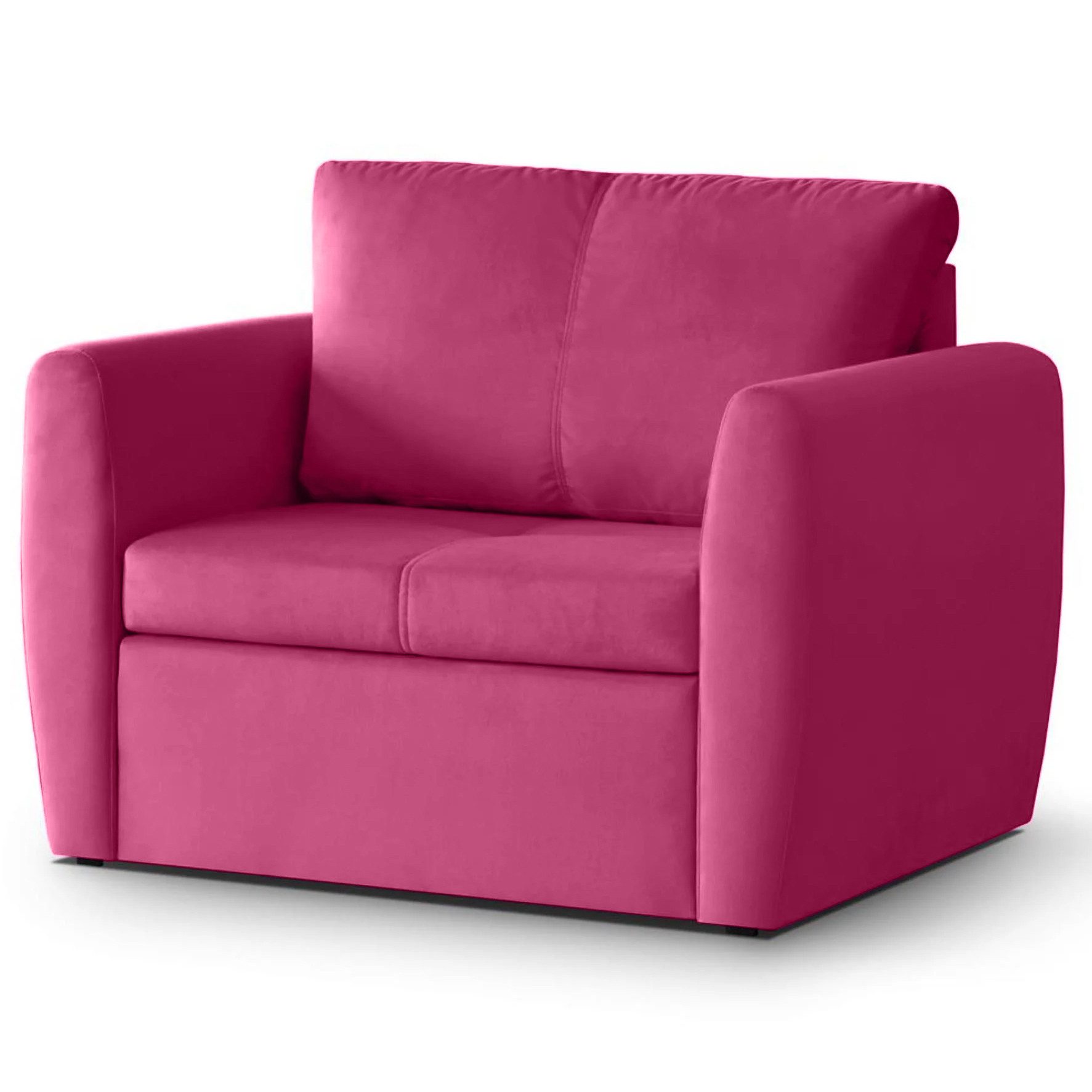 Beautysofa Relaxsessel KAMEL mit Schlaffunktion und Bettkasten (freistehend, kompakter Schlafsessel für Wohnzimmer & Gästezimmer, Velours TRINITY), Schlafsessel ausklappbar, moderner Sessel mit Liegefläche 188x82 cm