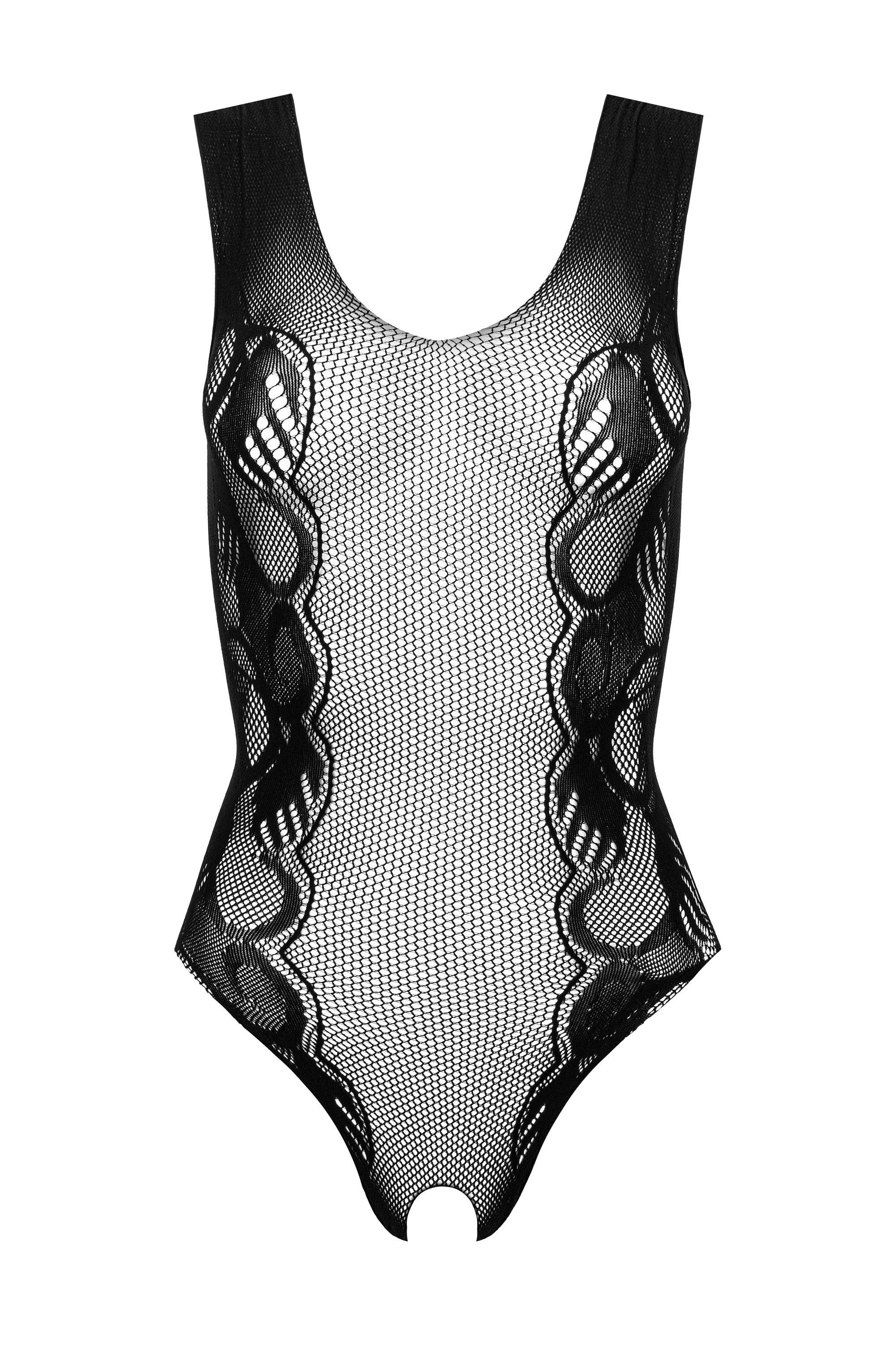 KOTEK Body Body in schwarz ouvert aus Netz elastisch