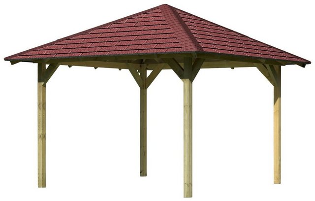 Karibu Holzpavillon »Cordoba 1«, (Set), BxT: 357x357 cm, inkl. Dachschindeln und Pfostenanker