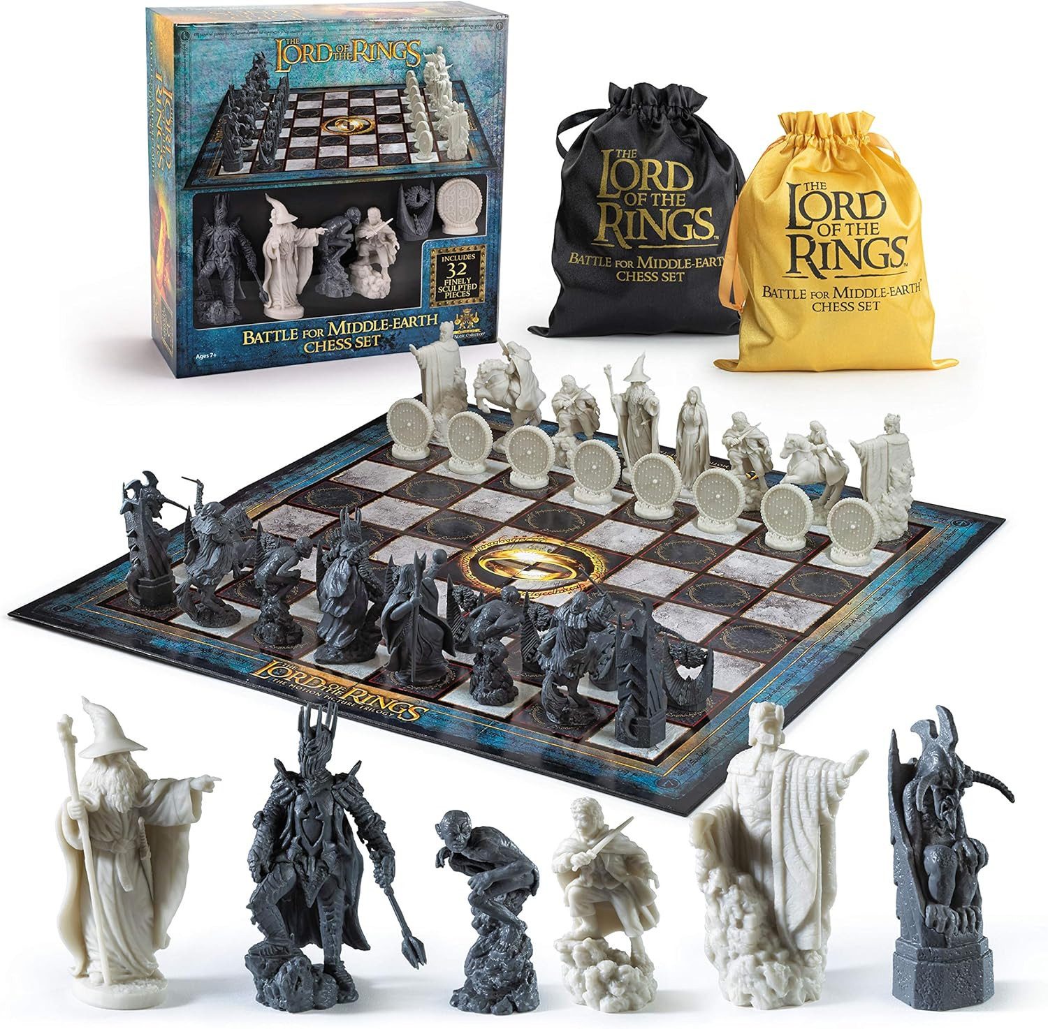 The Noble Collection Spiel Herr der Ringe Schach "Kampf um Mittelerde", Schach, offiziell lizenziertes Merchandise