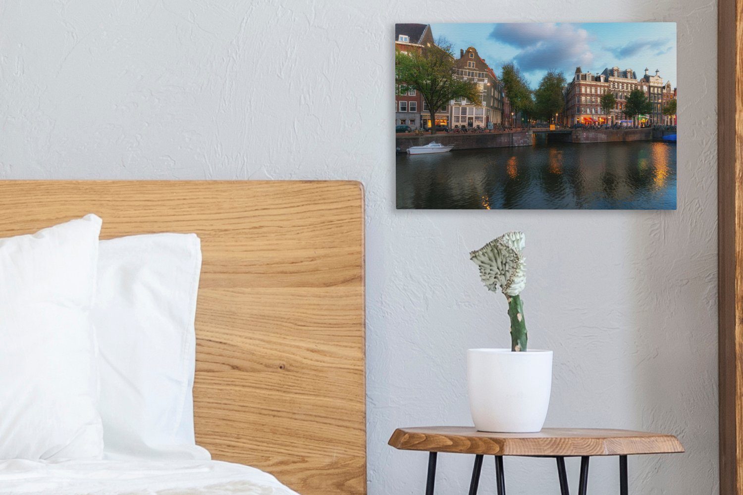 Leinwandbild der in cm Wanddeko, Leinwandbilder, 30x20 Aufhängefertig, Prinsengracht St), (1 Wolken Amsterdam, Wandbild OneMillionCanvasses® über