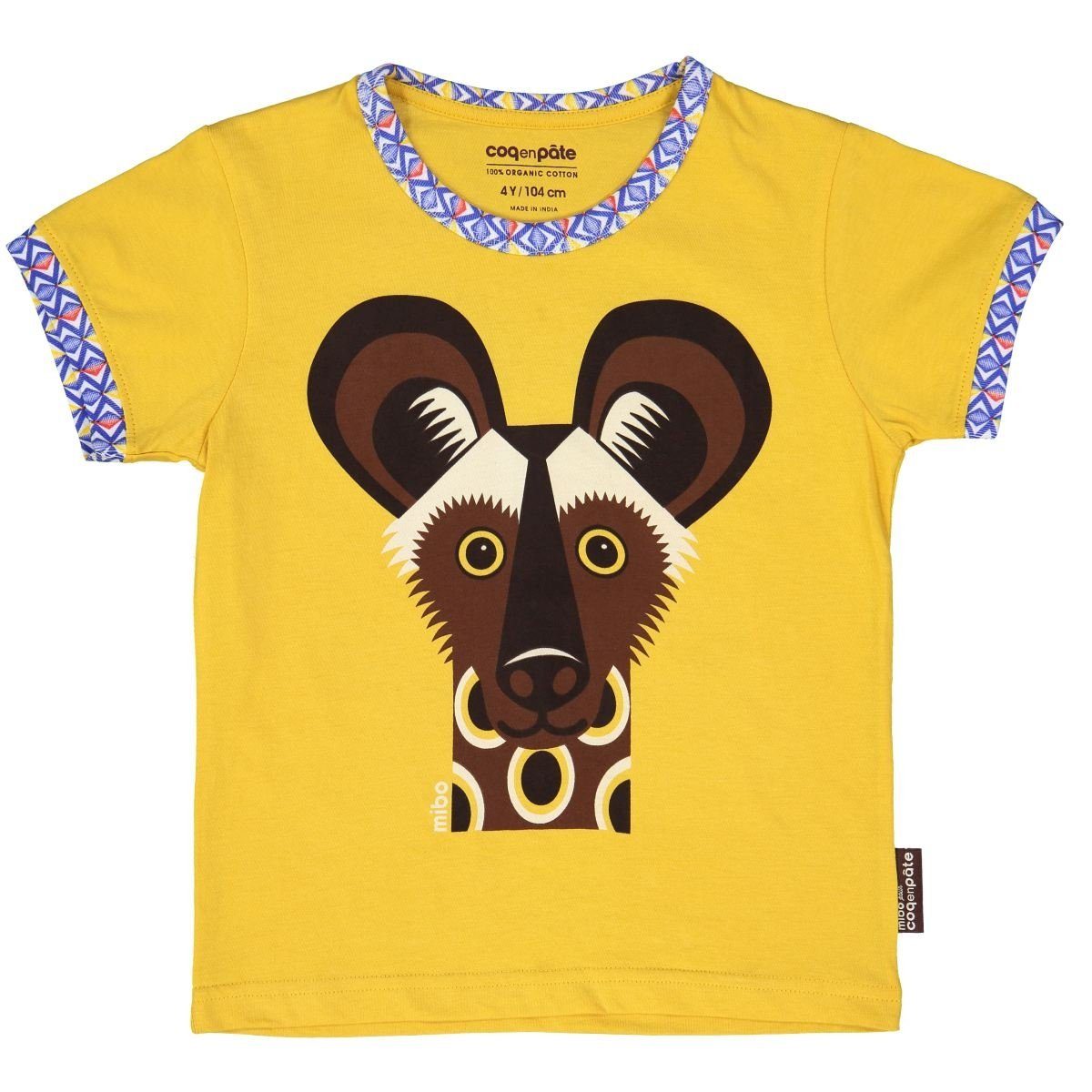 Lycaon EN T-Shirt PATE bedruckt Baumwolle T-Shirt gelb beidseitig COQ Kurzarm