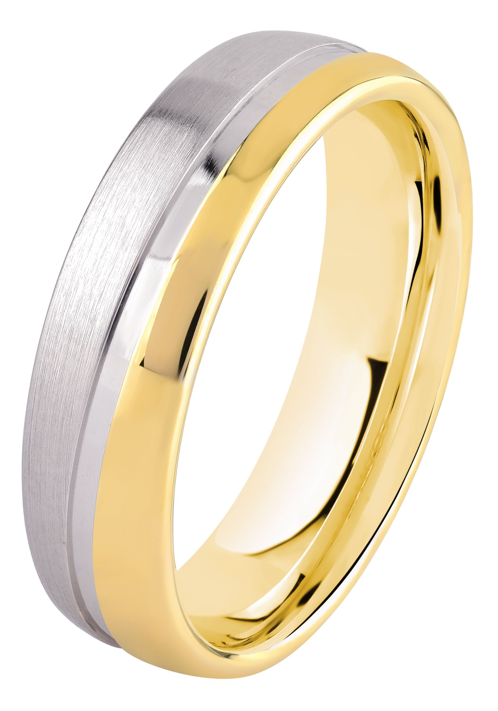 DOOSTI Ehering Trauring Geschenk mit Zirkonia gelbgoldfarben-silberfarben 925 o. Partnerring ohne Trauring Schmuck Silber LIEBE,