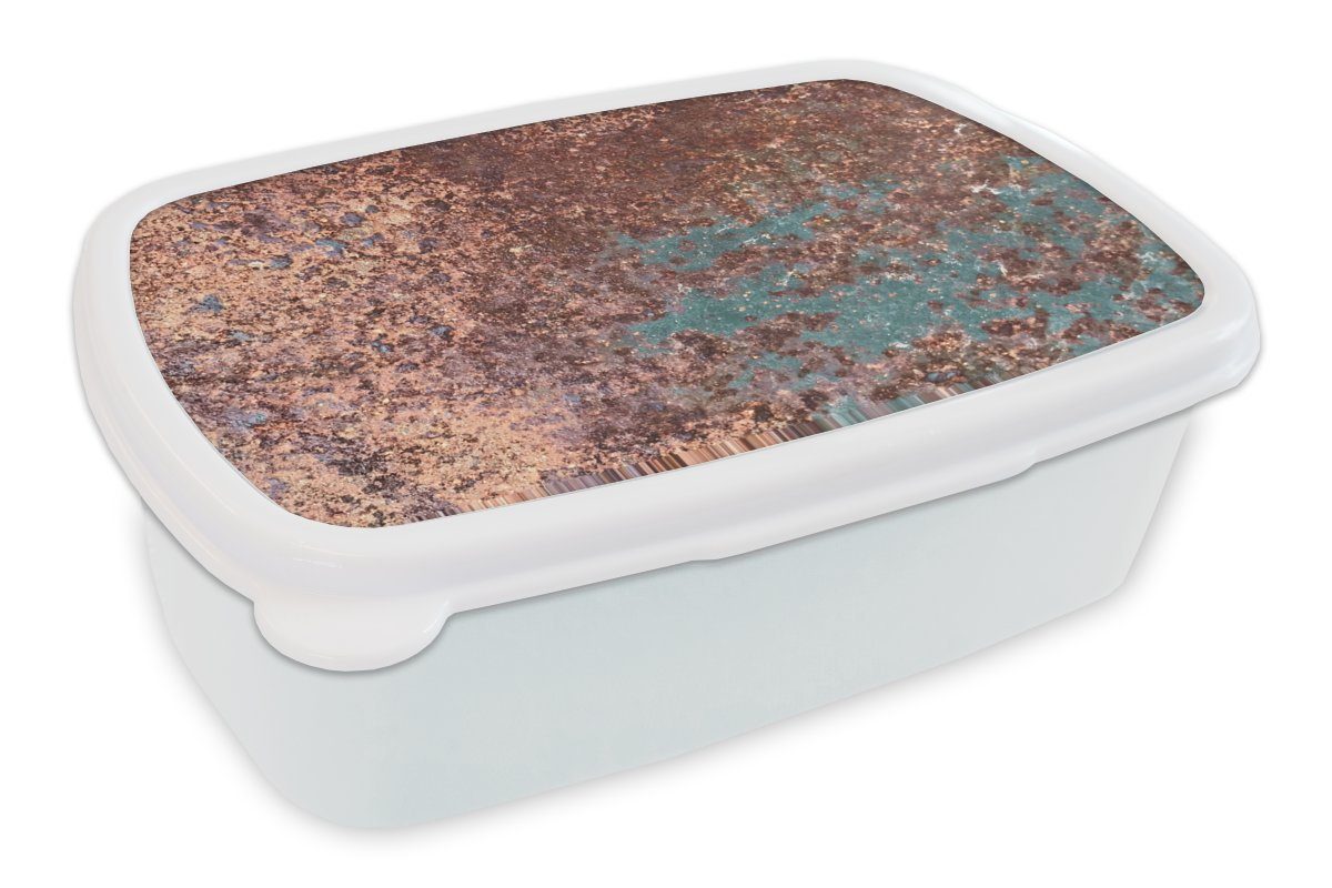 Rost, Brotbox für Kinder - Lunchbox Kunststoff, - Erwachsene, Mädchen Jungs Brotdose, weiß für und und Grau Stahl (2-tlg), MuchoWow