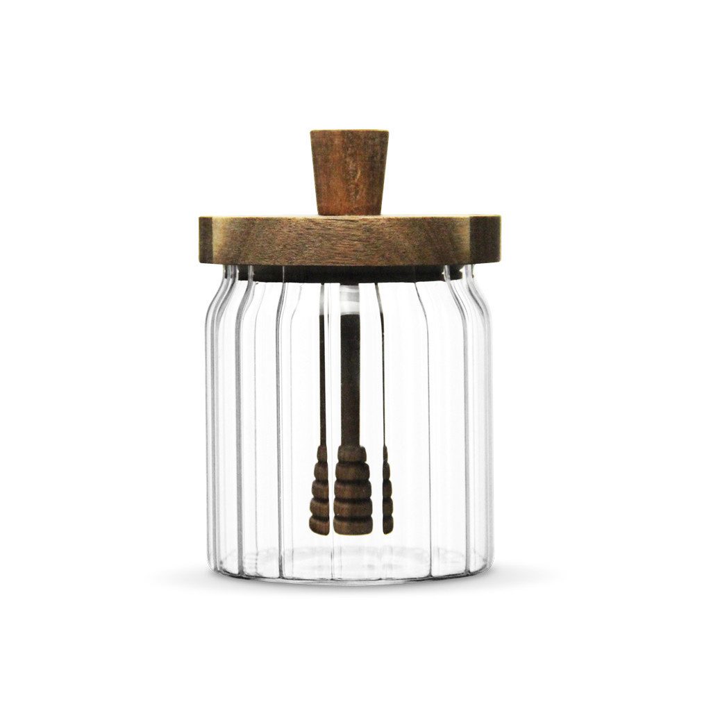 EKA Honigglas Stripe Akazien Honigglas, (2-tlg)