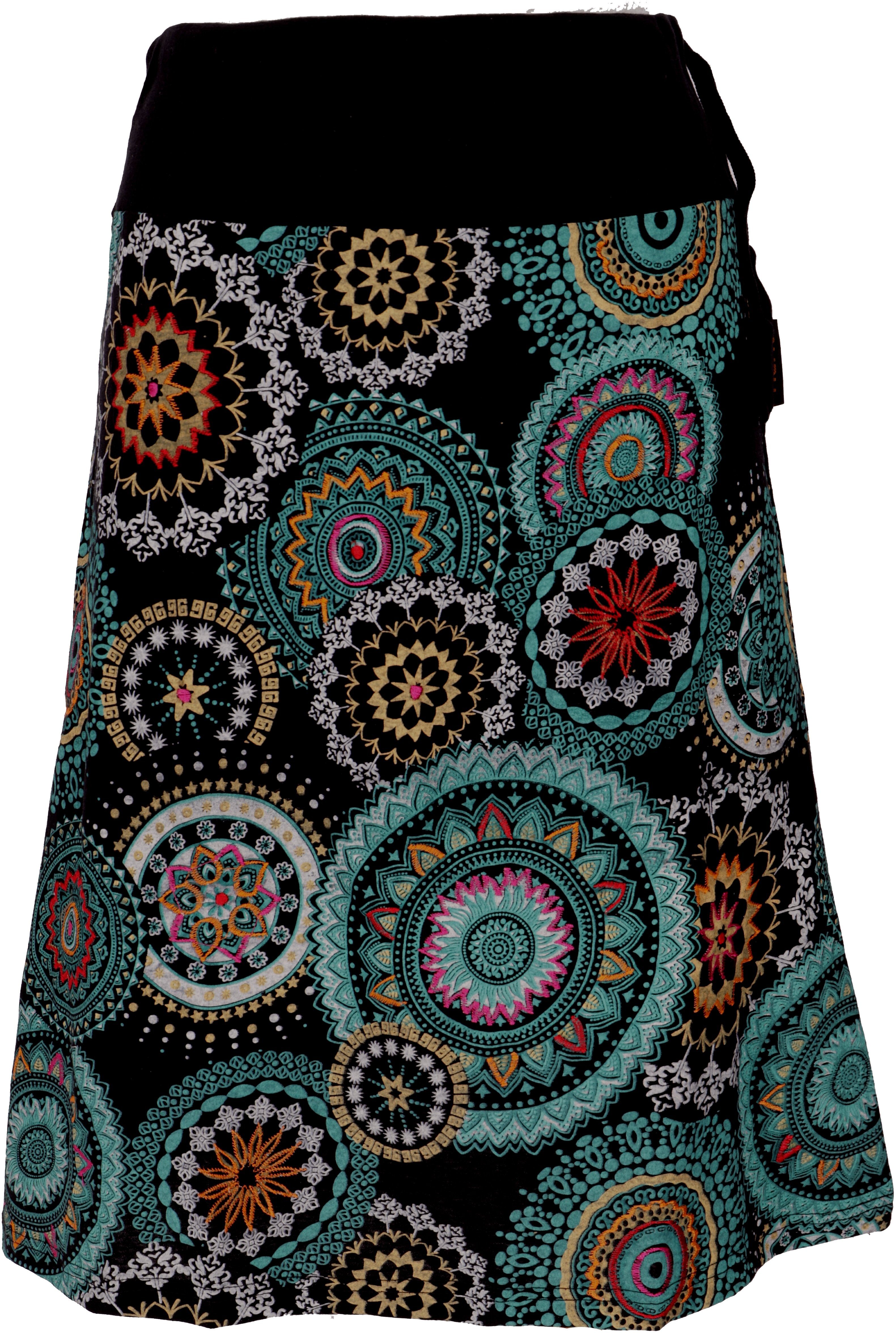 Guru-Shop Minirock Bestickter knielanger Rock, Boho günstig online kaufen