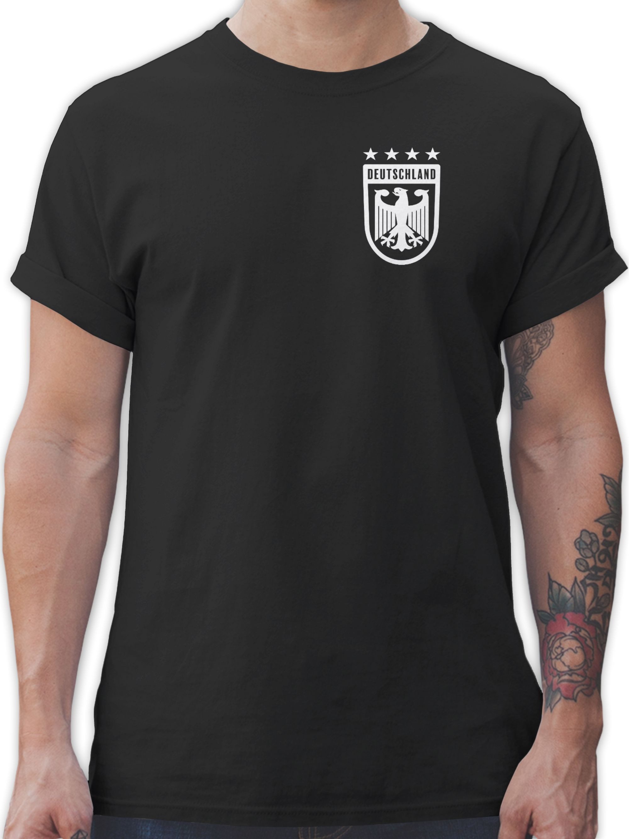 Shirtracer T-Shirt Deutschland Wappen mit Bundesadler 4 Sterne Germany 2026 günstig online kaufen