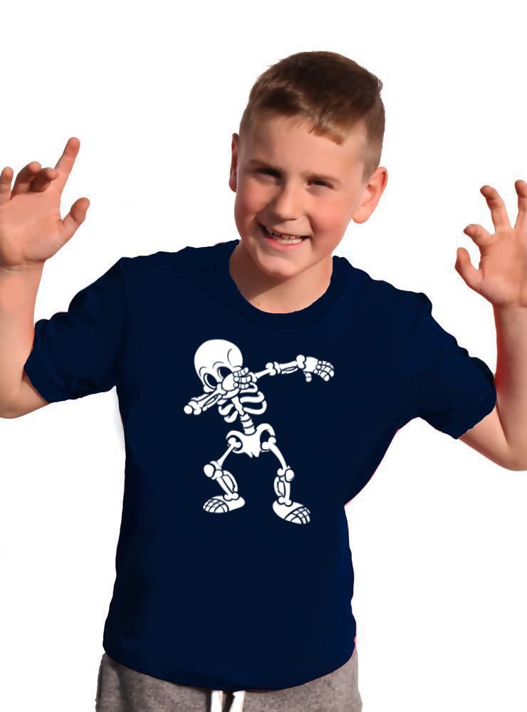 coole-fun-t-shirts Print-Shirt Dabbing Skelett Kinder T-Shirt Jungen + Mädchen