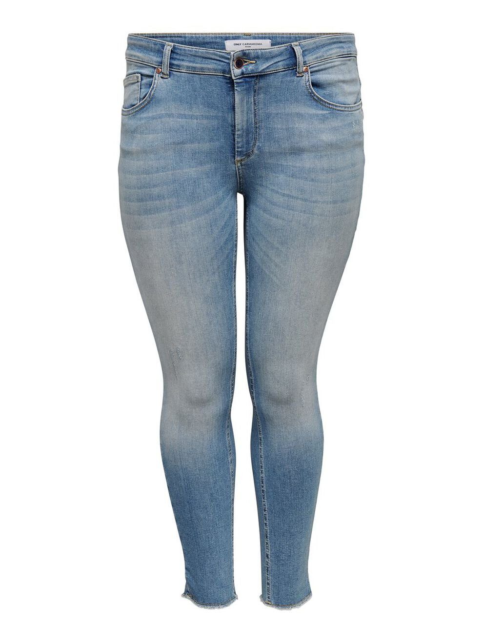 ONLY CARMAKOMA Skinny-fit-Jeans Skinny Stretch Jeans Curvy Plus Size für Damen (1-tlg) Baumwolle unifarben elastisch Reißverschluss casual-Style