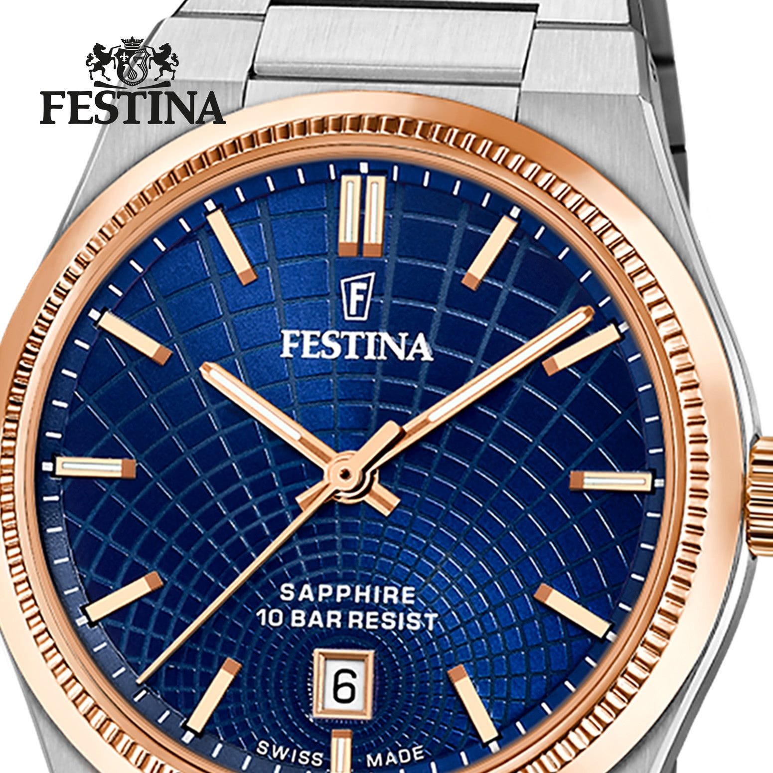 Festina Quarzuhr Festina Herrenuhr Swiss Made Armbanduhr, (Analoguhr), Herren Armbanduhr rund, Edelstahlarmband silber, Elegant