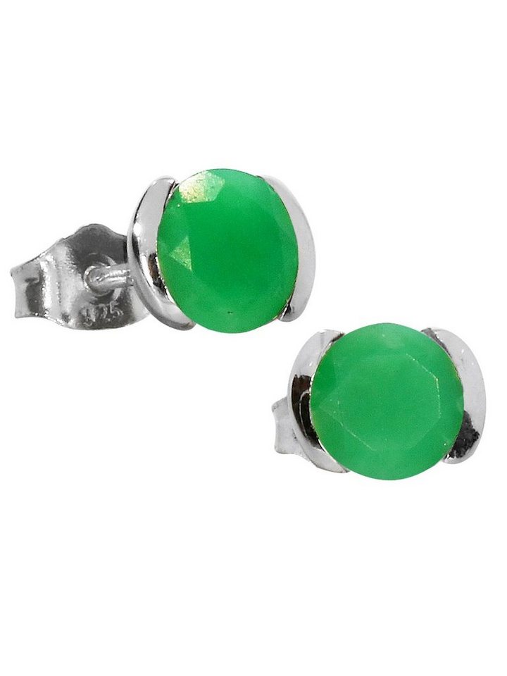 Adelia´s Ohrstecker-Set »Chrysopras Ohrschmuck / Ohrstecker 925 Silber ...