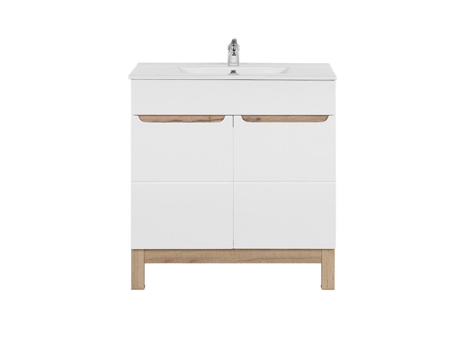 JVmoebel Waschtisch Weißer Waschtisch mit Unterschrank Hochwertige Badezimmer, Made in Europa