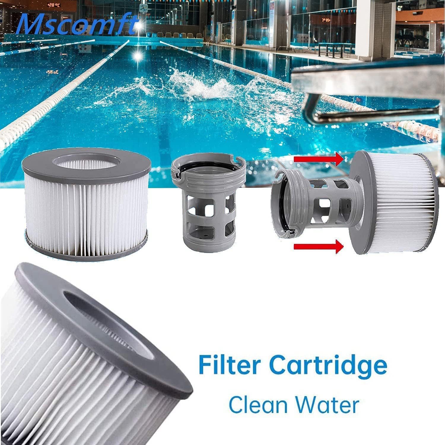 FELIXLEO Pool-Filterkartusche 8er-Pack Ersatzfilter für MSPA Whirlpool Filterkartusche Modelle