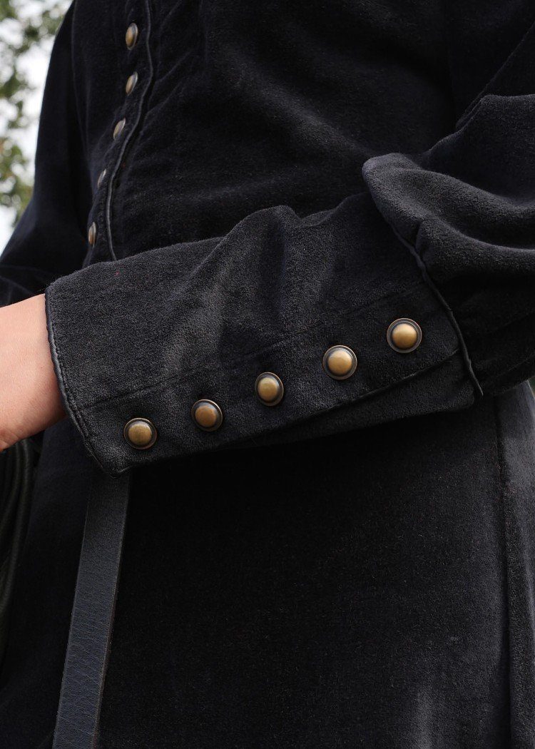 Battle Merchant Ritter-Kostüm Spätmittelalter-Kleid Isabell Samt Cotehardie Schwarz Größe XXL