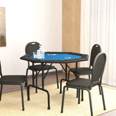 vidaXL Spieltisch Pokertisch Klappbar 8 Spieler Blau 108x108x75 cm, (1-tlg)