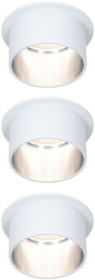 Paulmann LED Einbauleuchte Gil, mehrere Helligkeitsstufen, LED wechselbar,  Warmweiß, LED-Modul, 3-Stufen-dimmbar, Inklusive auswechselbarem LED  Leuchtmittel