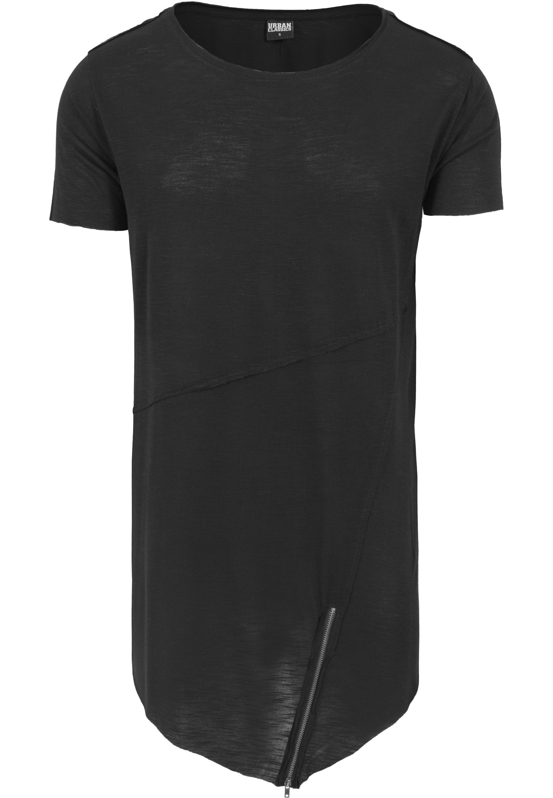 T-Shirt Urban Classics Herren Long Open Edge Front Zip Tee