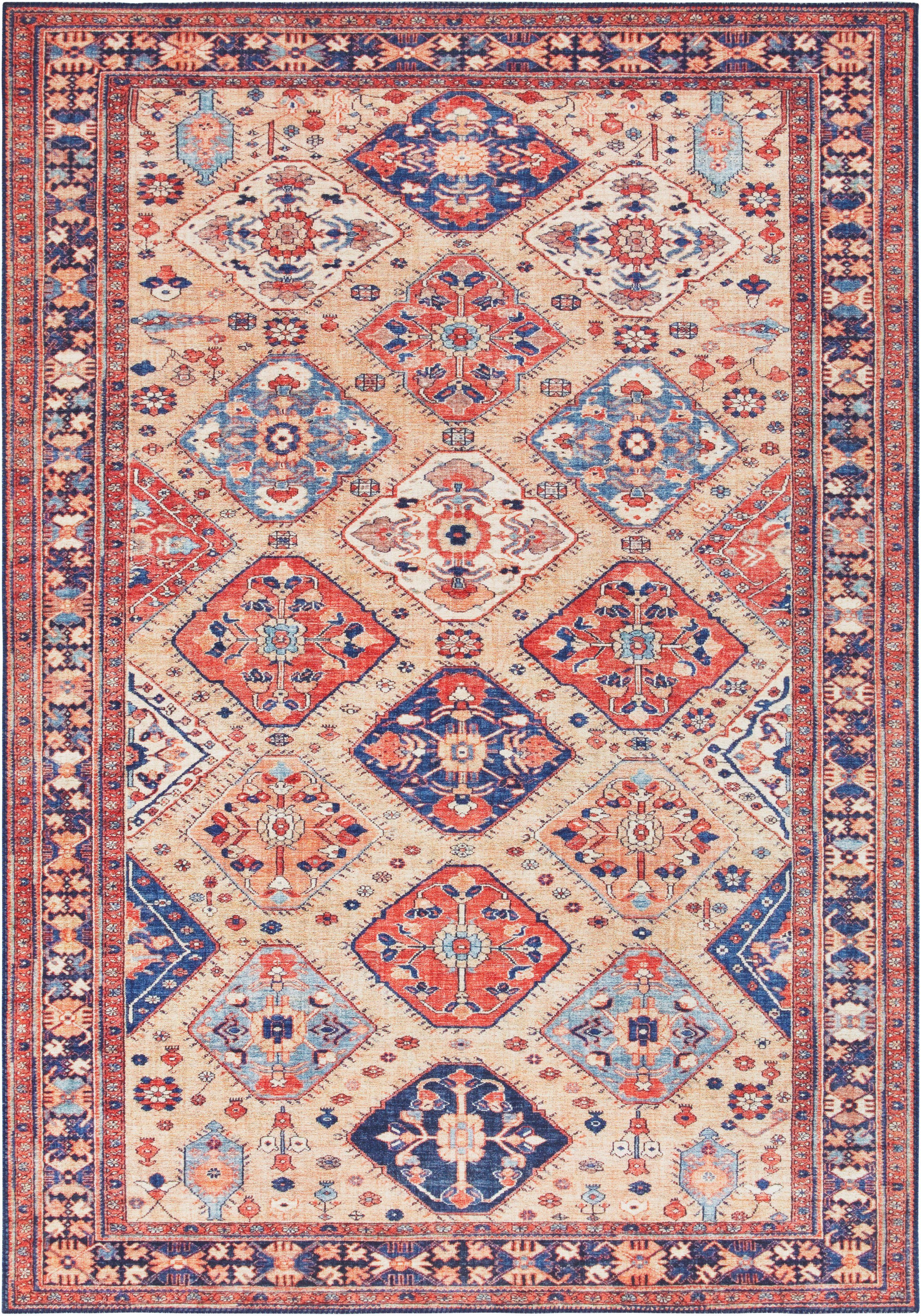 ELLE DECORATION Teppich Afghan Kelim, rechteckig, Höhe: 5 mm, Orient Optik, Vintage Design, gekettelt, kräftige Farben