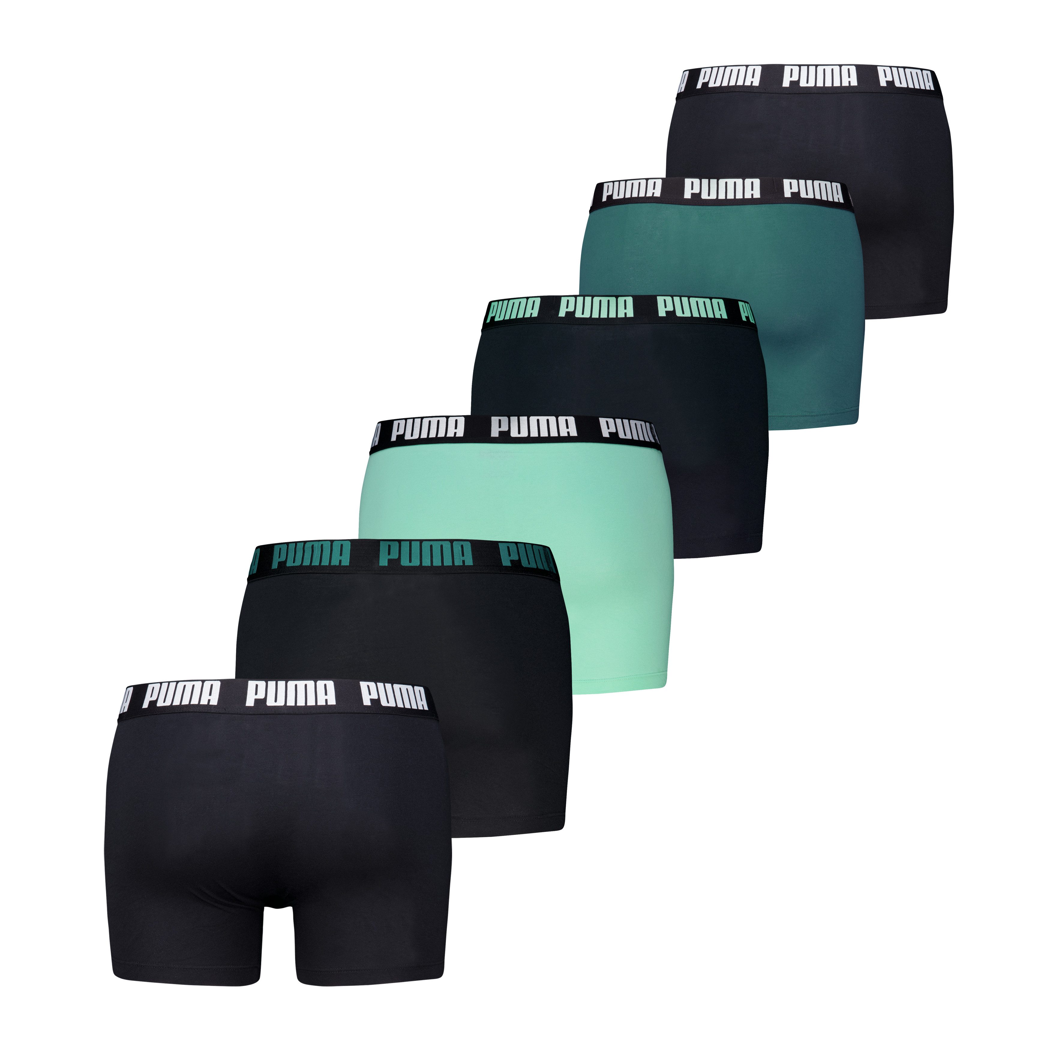 PUMA Boxershorts PUMA MEN EVERYDAY BOXER (6er Pack) Elastischer Logobund, Stretchmaterial, ohne Eingriff