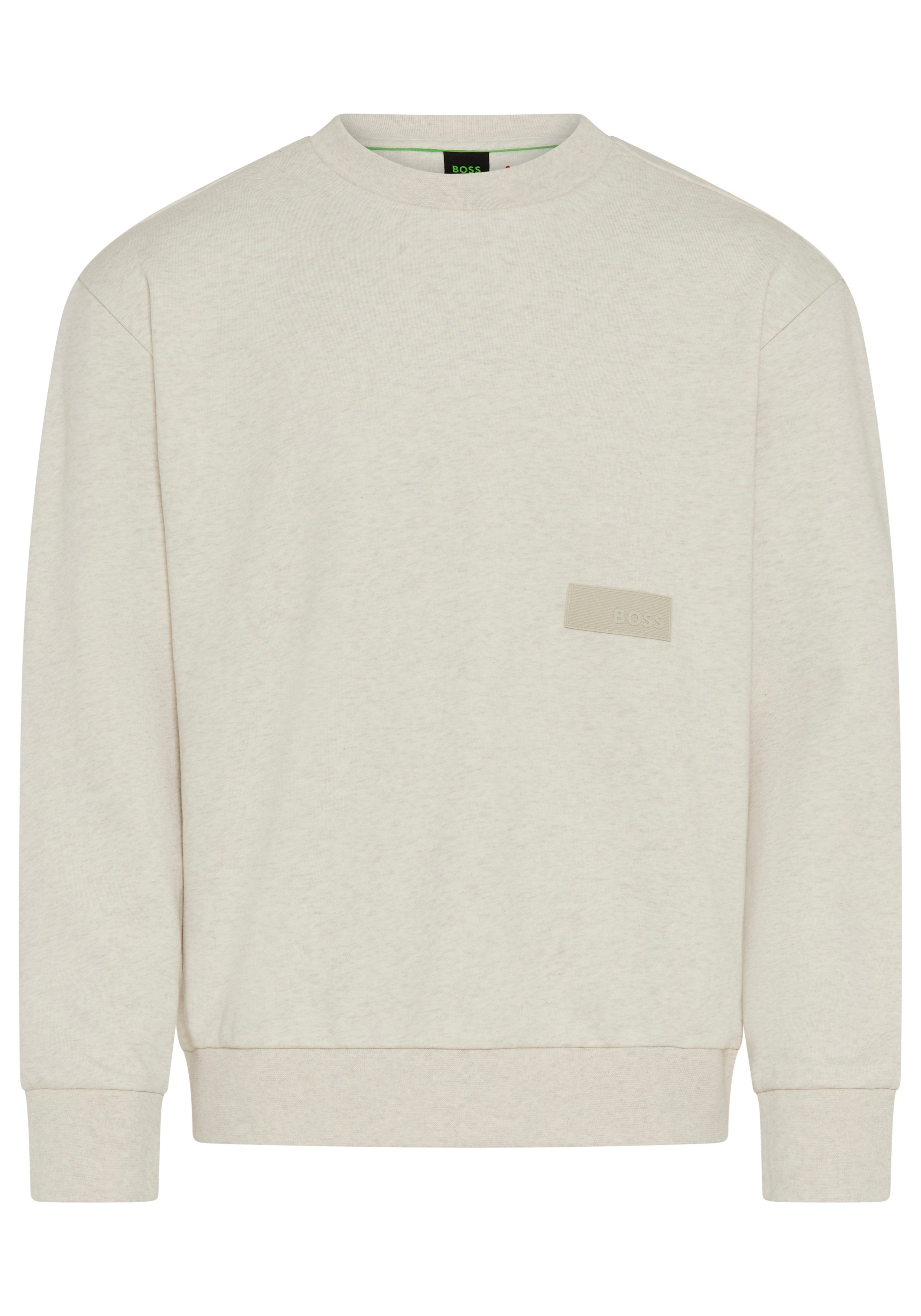 BOSS GREEN Sweatshirt Rundhalsausschnitt, Relaxed Fit, Logo-Badge