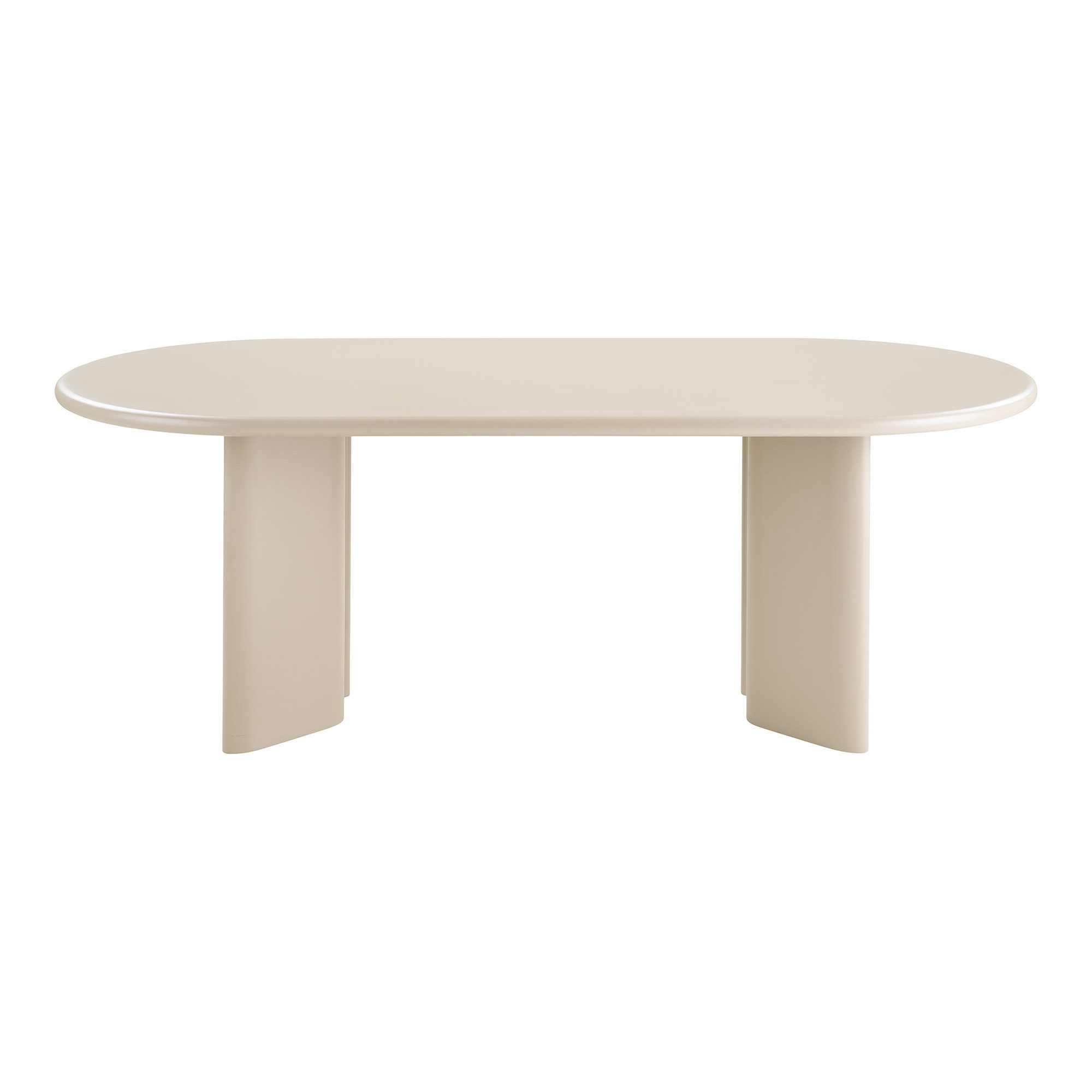 House Nordic Esstisch ovale Form, in Beige-grau, MDF - 100x75x220cm (BxHxT)