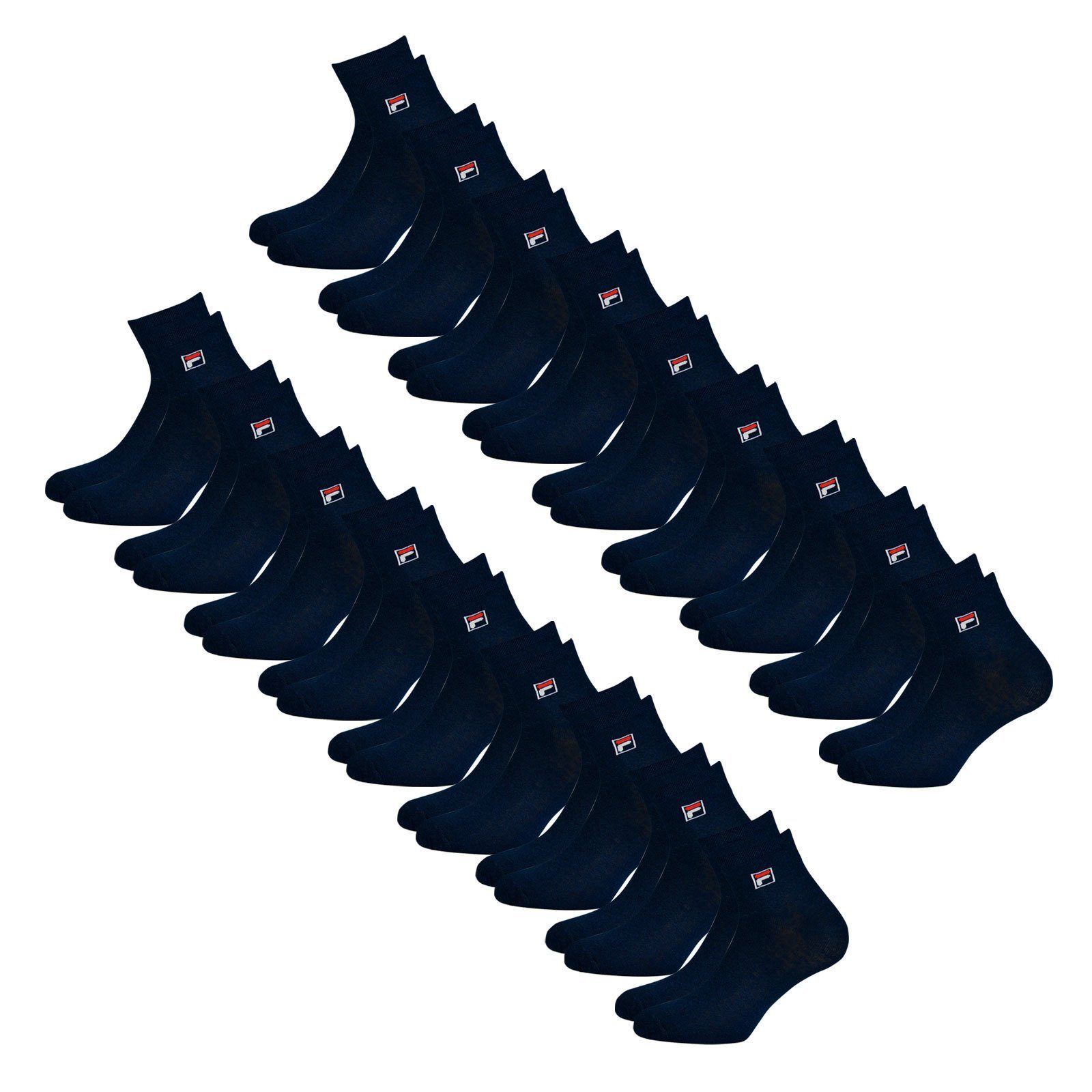Fila Sportsocken Quarter Socken (18-Paar) mit elastischem Piquebund 321 navy
