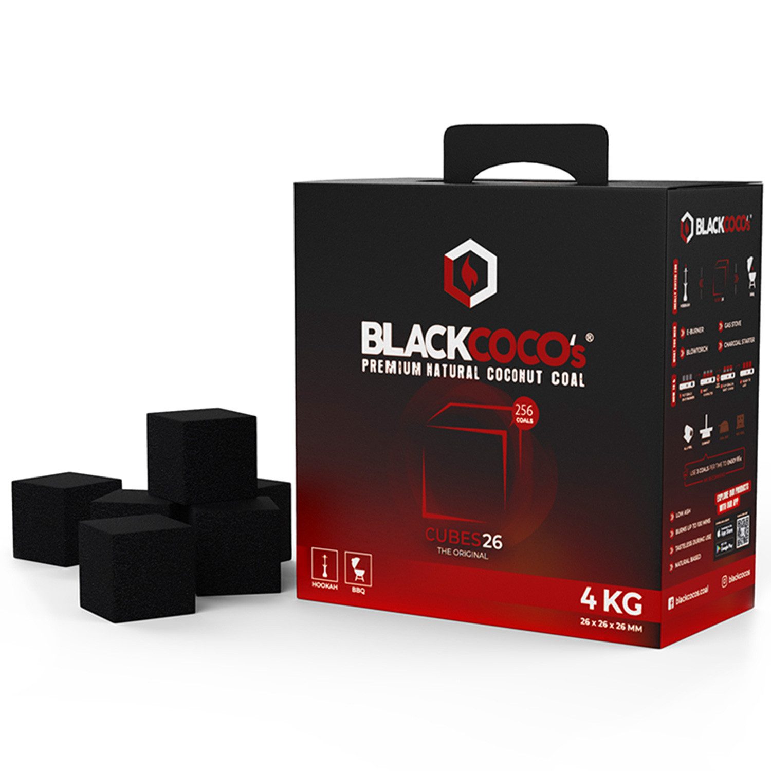 BLACKCOCO's GmbH Holzkohlegrill 4KG Premium Kohle Naturkohle Grillkohle - BBQ & Grill, Grillkohle & BBQ, 20 KG Grillkohle & BBQ-Kohle mit langer Brenndauer