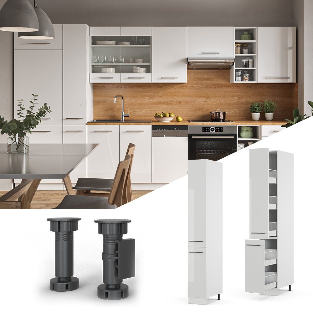 Vicco Hochschrank Fame-Line, Weiß Hochglanz/Weiß, 30 günstig online kaufen