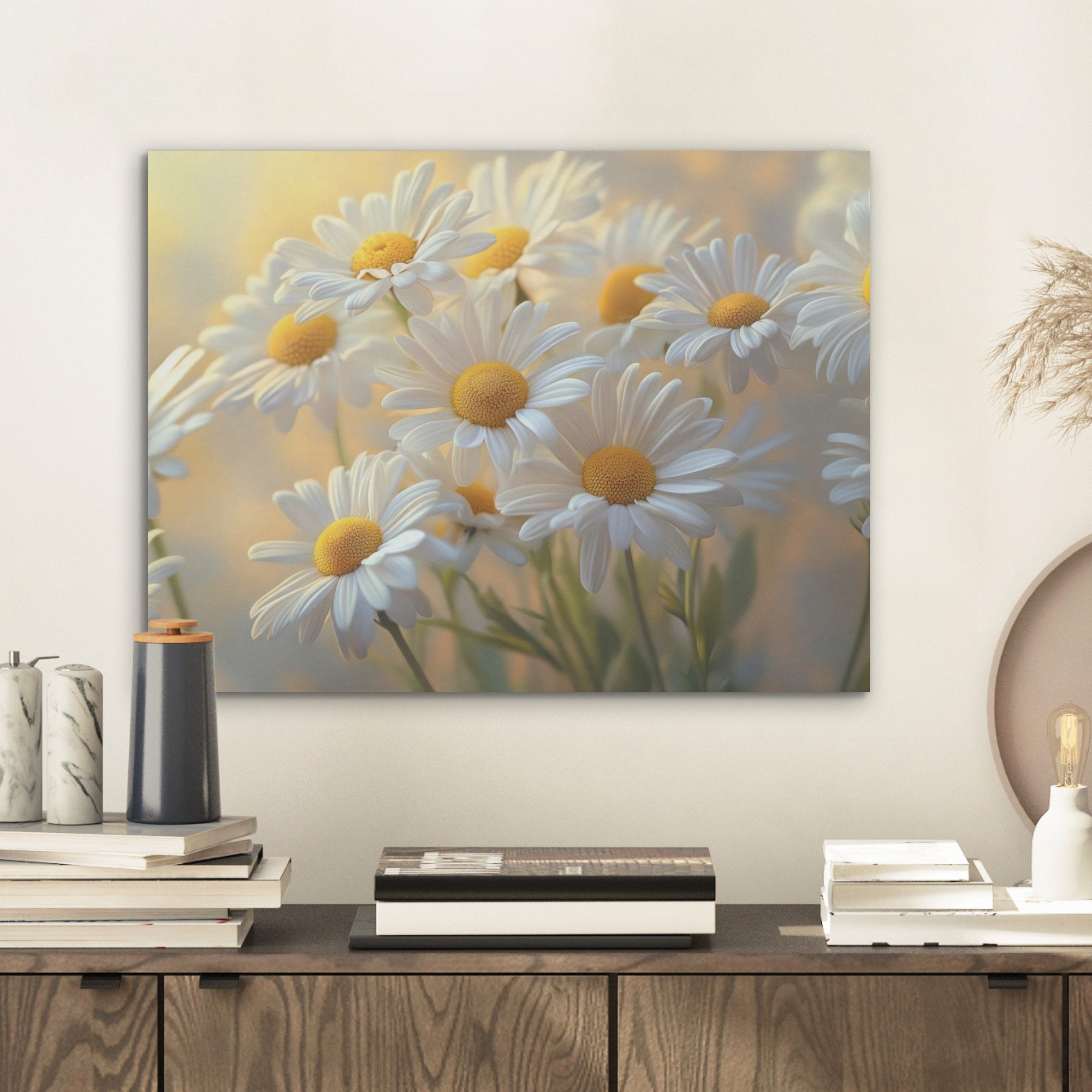 MuchoWow Gemälde Gänseblümchen - Weiß - günstig online kaufen