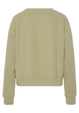 s.Oliver Sweatshirt aus Ripp-Qualität mit überschnittenen Schultern, Loungeanzug
