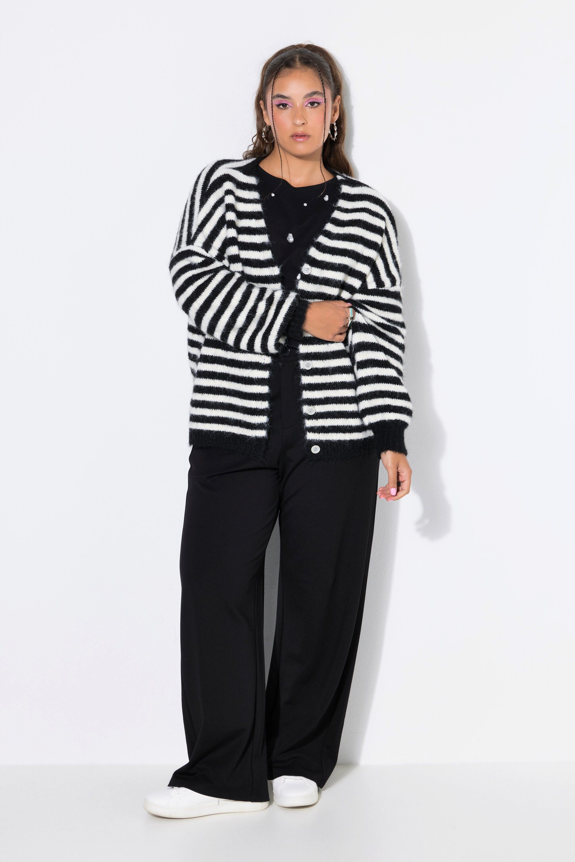 Studio Untold Strickjacke Strickjacke oversized Ringel Langarm
