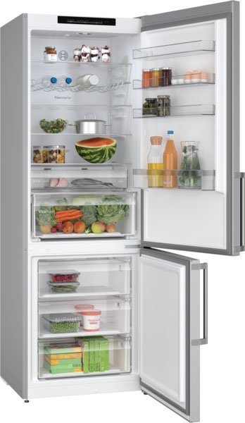 Bosch KGN49VICT Serie 4 Kühl-Gefrier-Kombination, 203 x 70 cm, 313 L Kühlen + 127 L Gefrieren, VitaFresh XXL längere Frische, NoFrost nie wieder abtauen, LED-Beleuchtung gleichmäßige Ausleuchtung