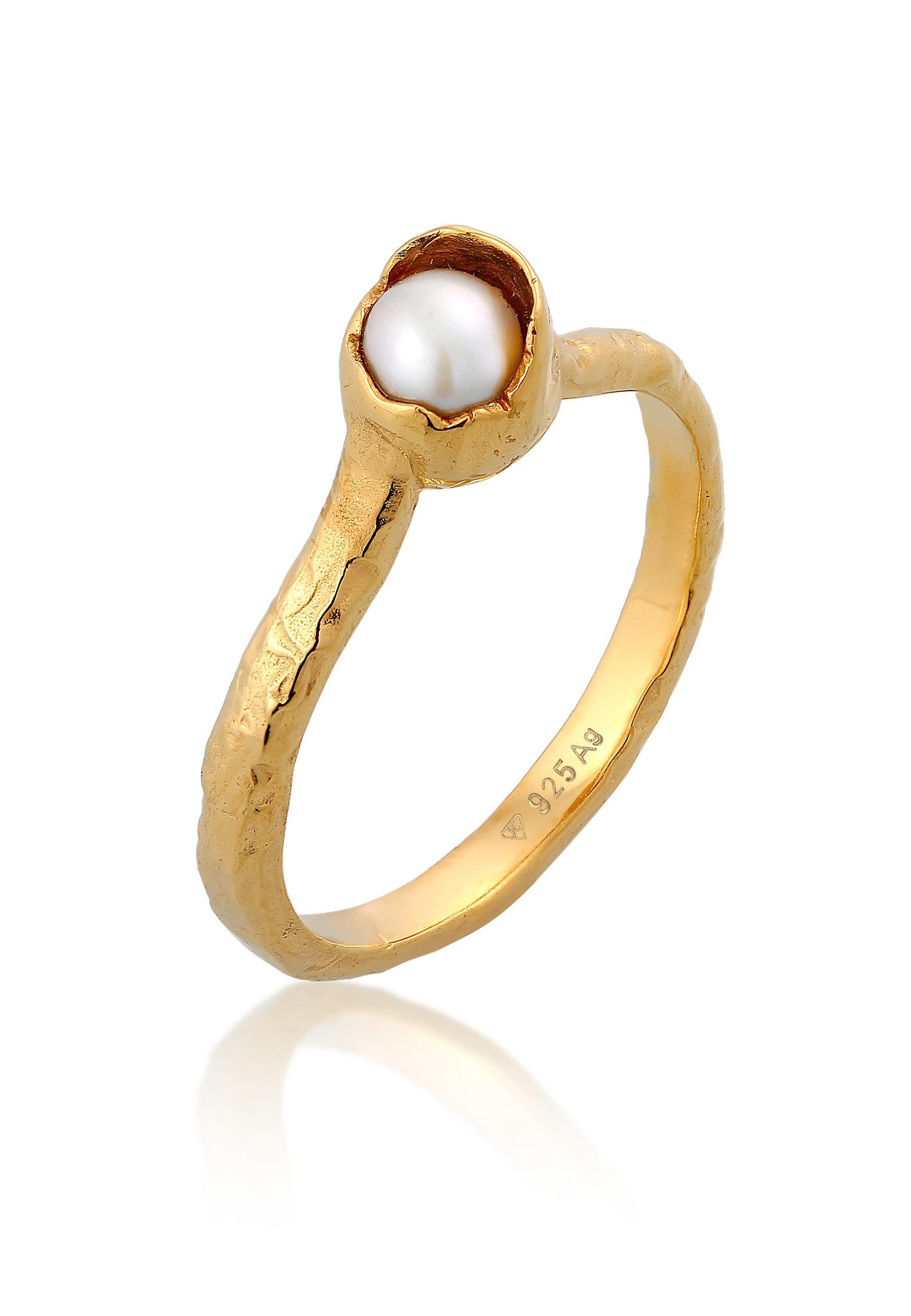 HAZE & GLORY Perlenring Stapelring Süsswasserperle - Mutiara 925 Silber