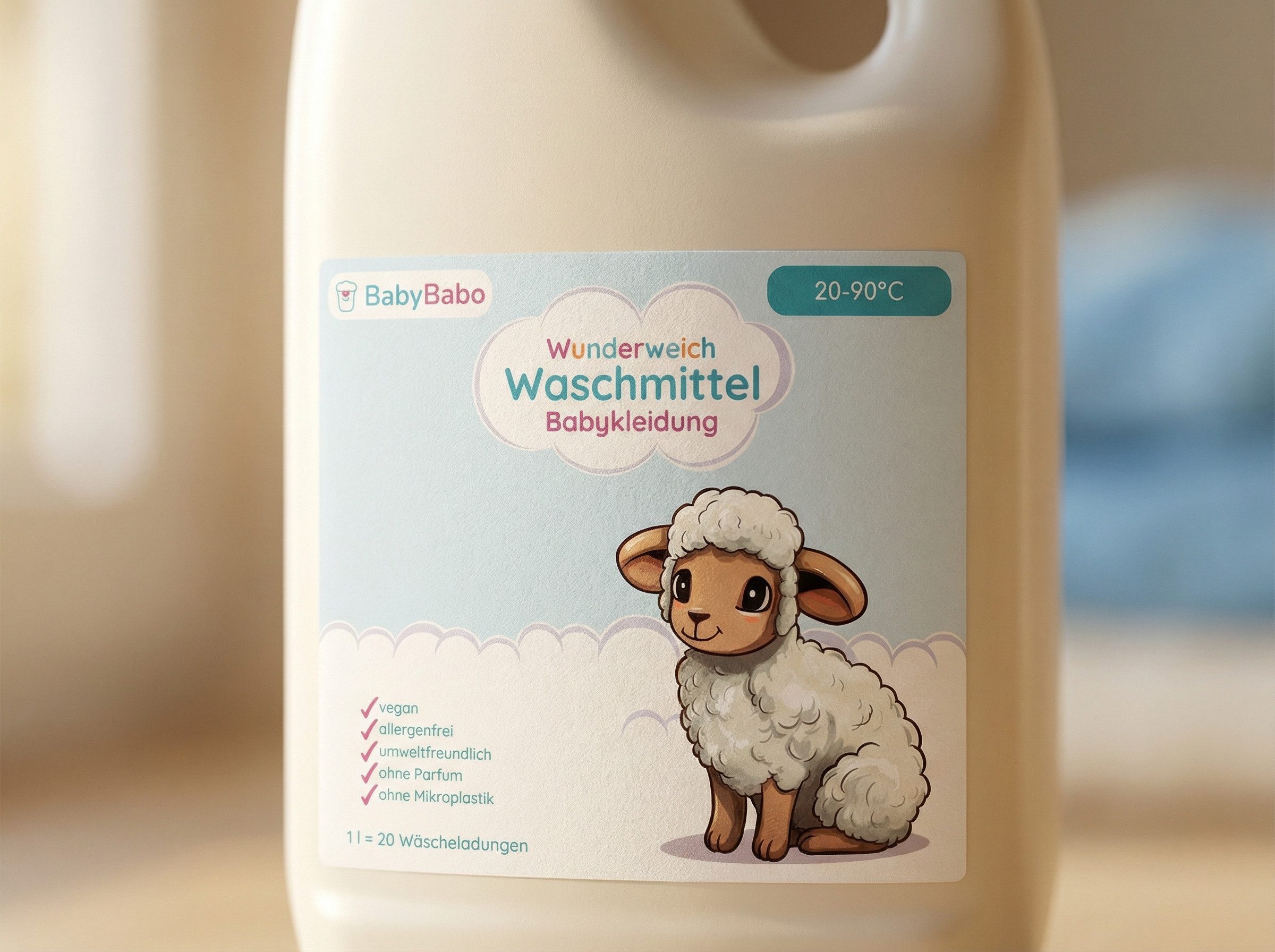 BabyBabo Premium Wunderweich Waschmittel Sensitive für Babys, Kleinkinder & Allergiker Vollwaschmittel (für empfindliche Babyhaut)