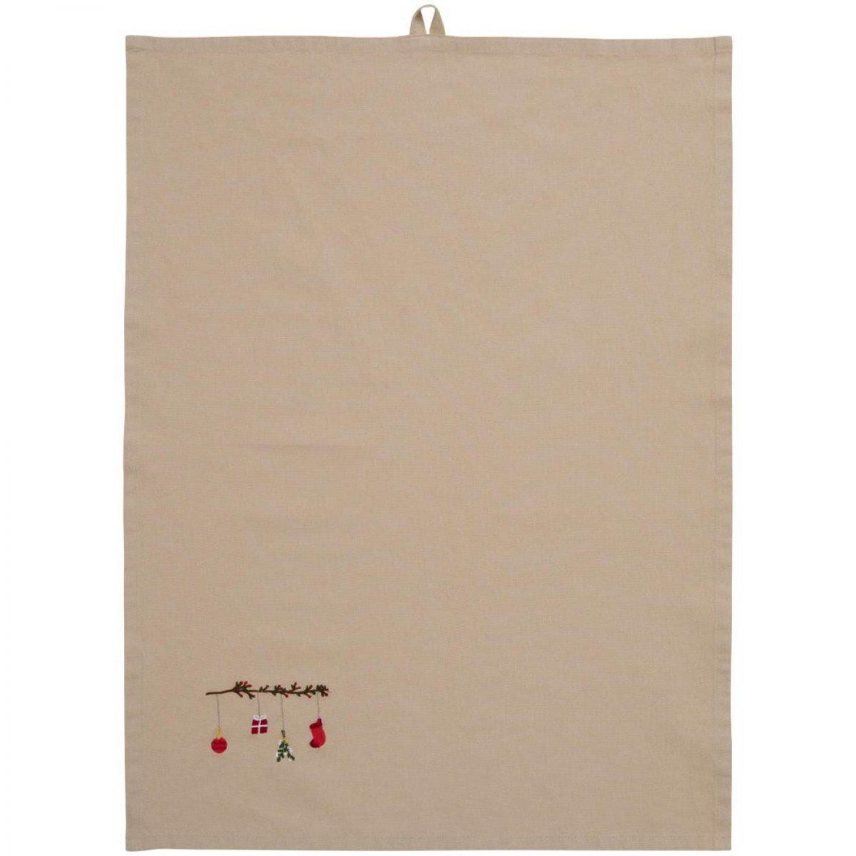 Ib Laursen Geschirrtuch Ib Laursen Geschirrtuch Tradition Zweig mit Weihnachtsschmuck (50x70cm